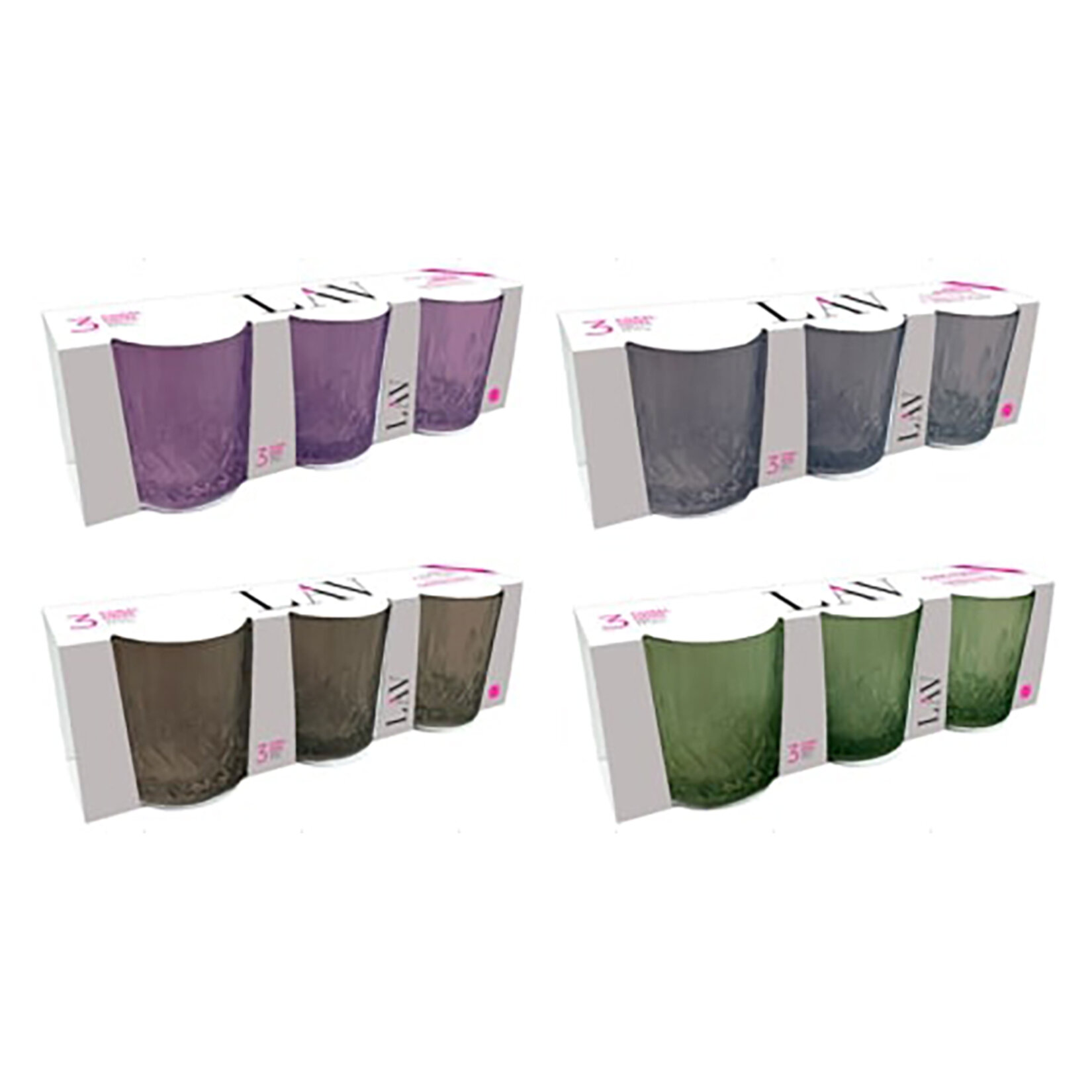 Lav Renkli Odin 3'lü Meşrubat Bardağı 330 Cc - Görsel 1