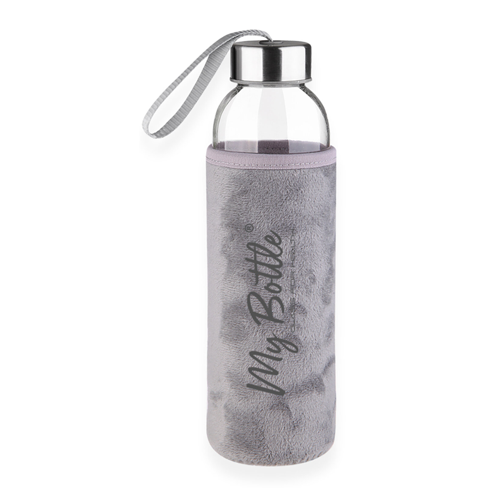 My Bottle Peluş Kılıflı Cam Matara 1 L - Görsel 1