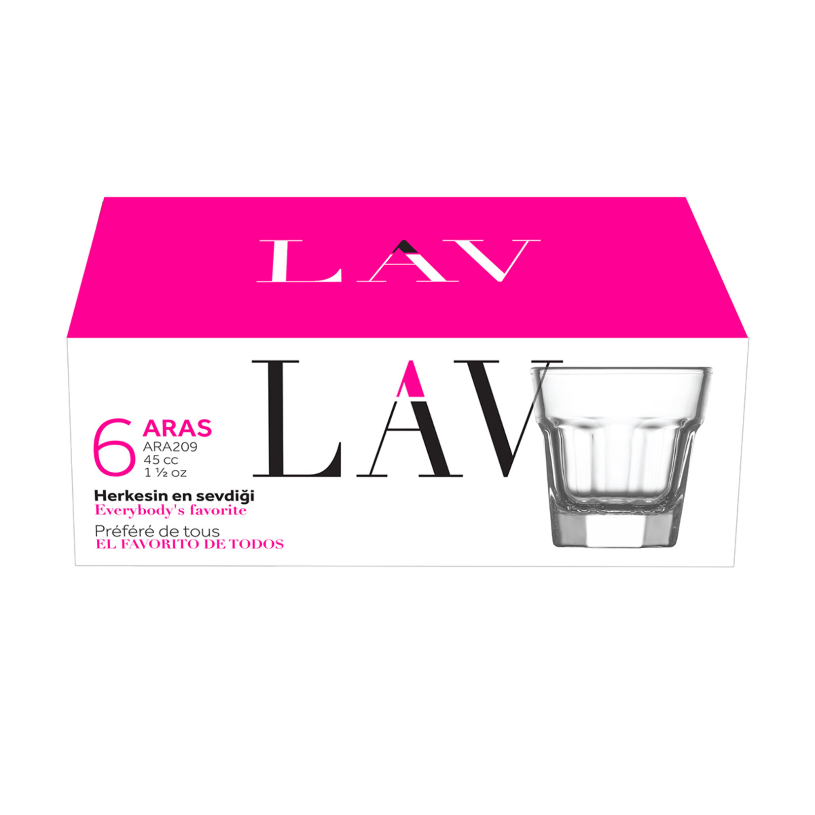 Lav Aras 6'lı Shot Bardağı 45Cc