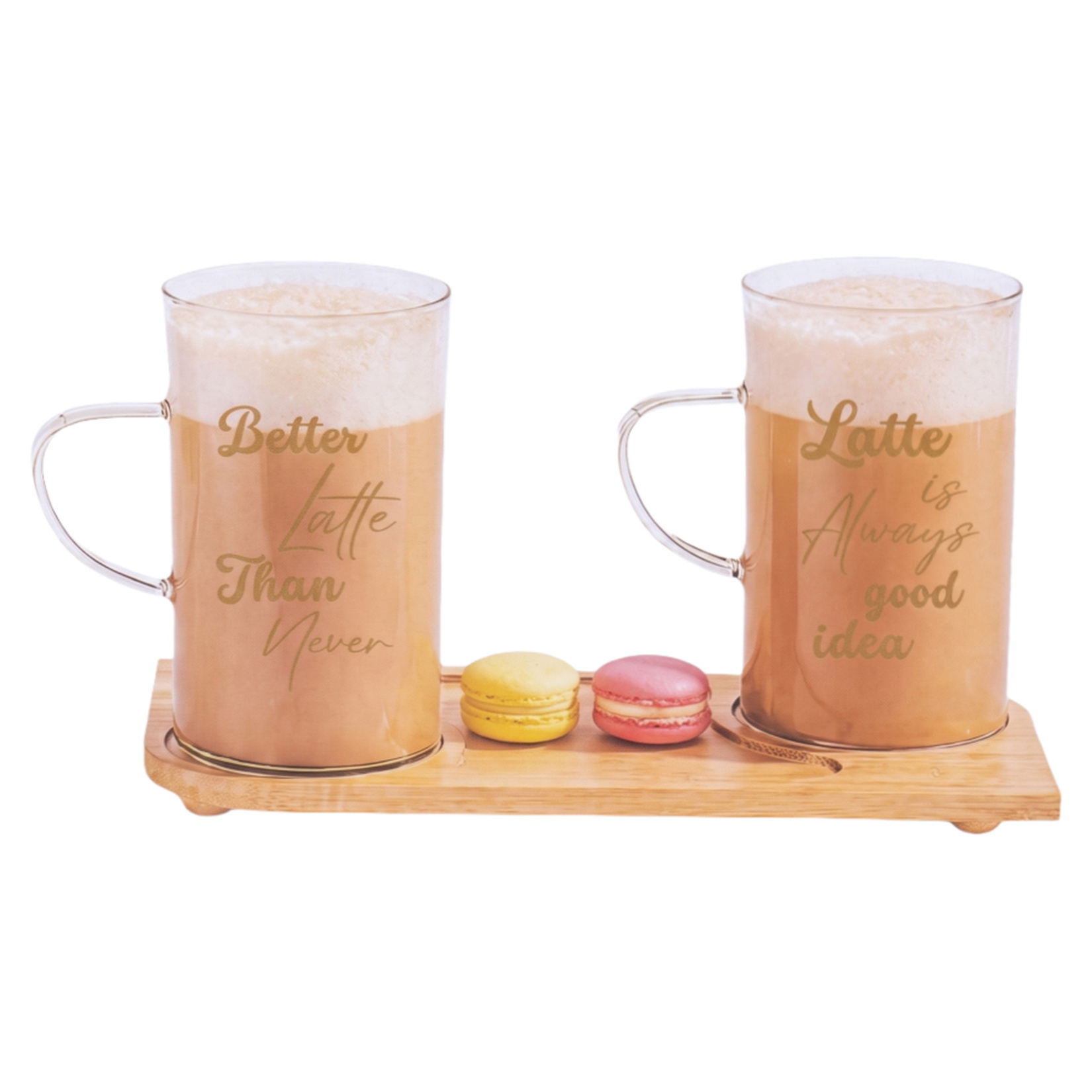 Cambu Ayaklı Bambu Tepsili Latte Seti - Görsel 2