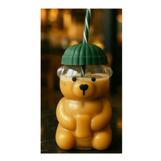 Cambu Borosilikat Cam Teddy Pipetli Mug 600 Ml