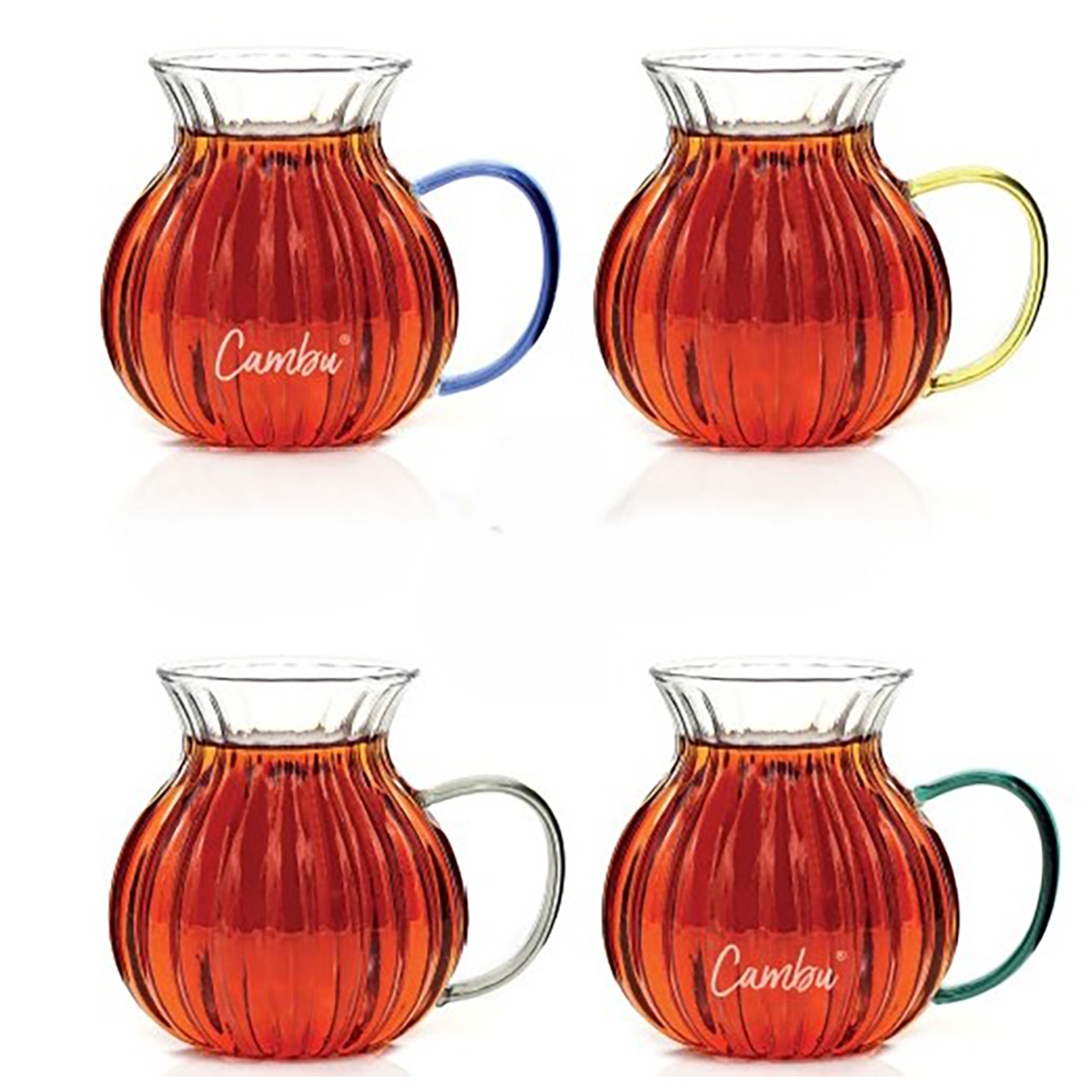 Cambu Kulplu Lale Çay Bardağı 4'lü