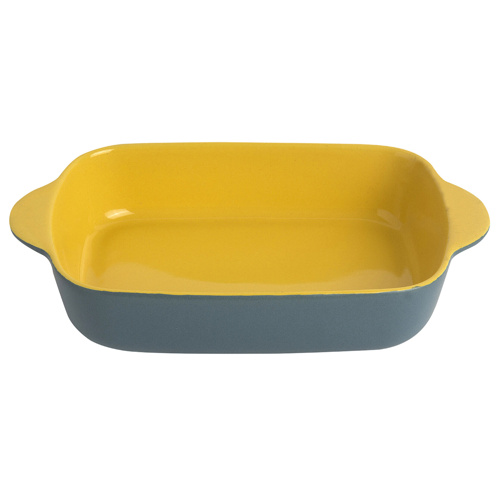 Touch Me Stoneware Dikdörtgen Fırın Kabı Grey&yellow 22.2Cm