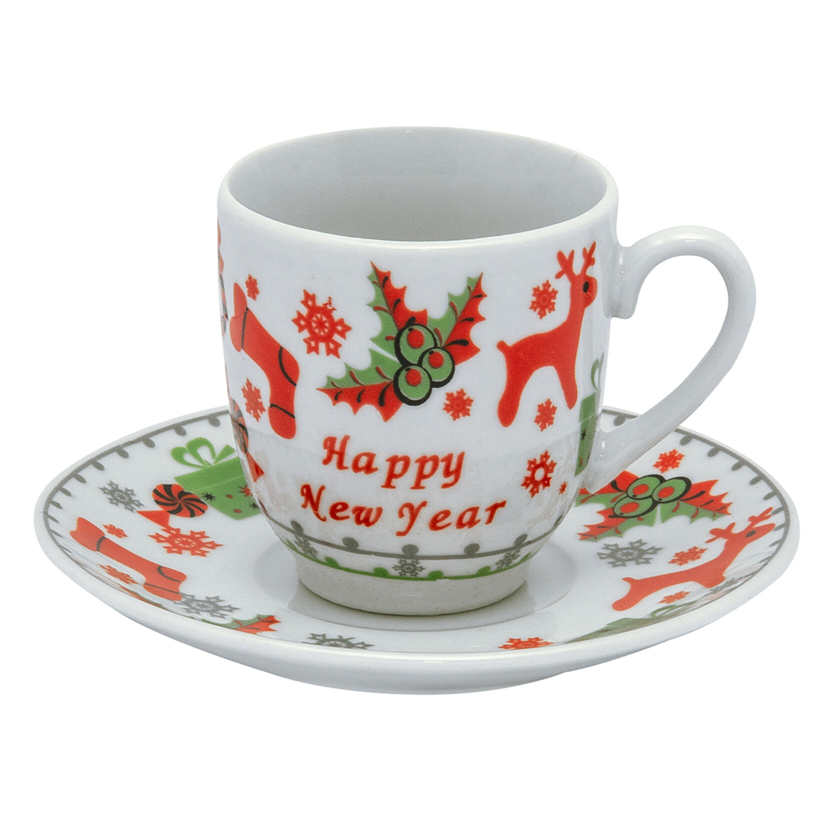 Touch Me Yılbaşı Desenli Tekli Fincan - Görsel 2