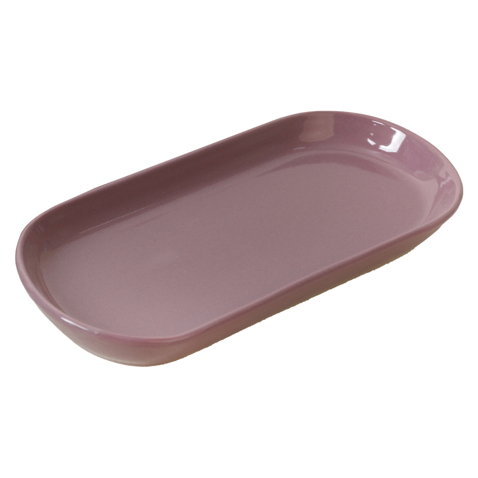 Keramika Seramik Noyan Mor Çiçekli Kayık Tabak 26 Cm