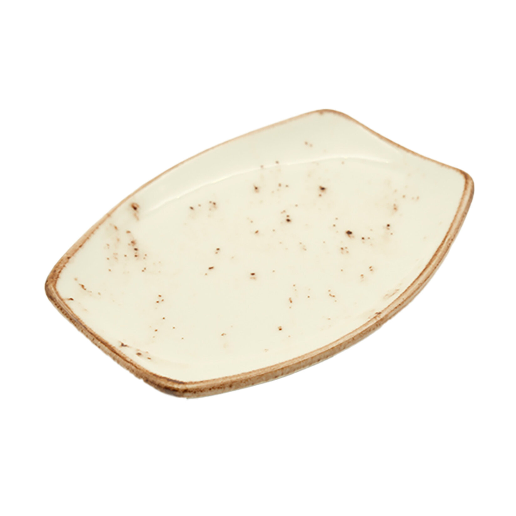 Tulu Porselen Defne Kayık Tabak Krem 16 Cm