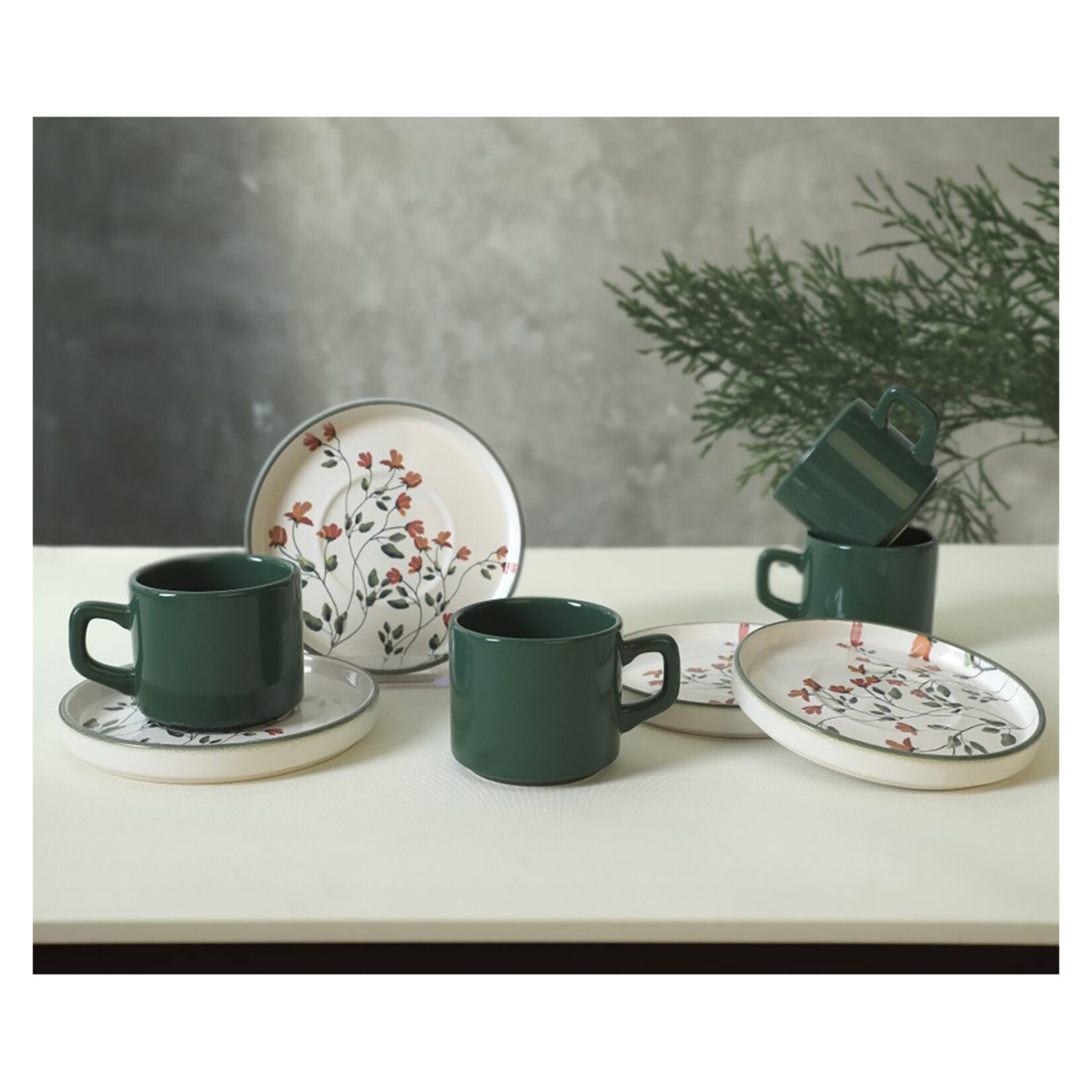 Keramika Seramik Stackable Çay Takımı 8 Parça - Görsel 3