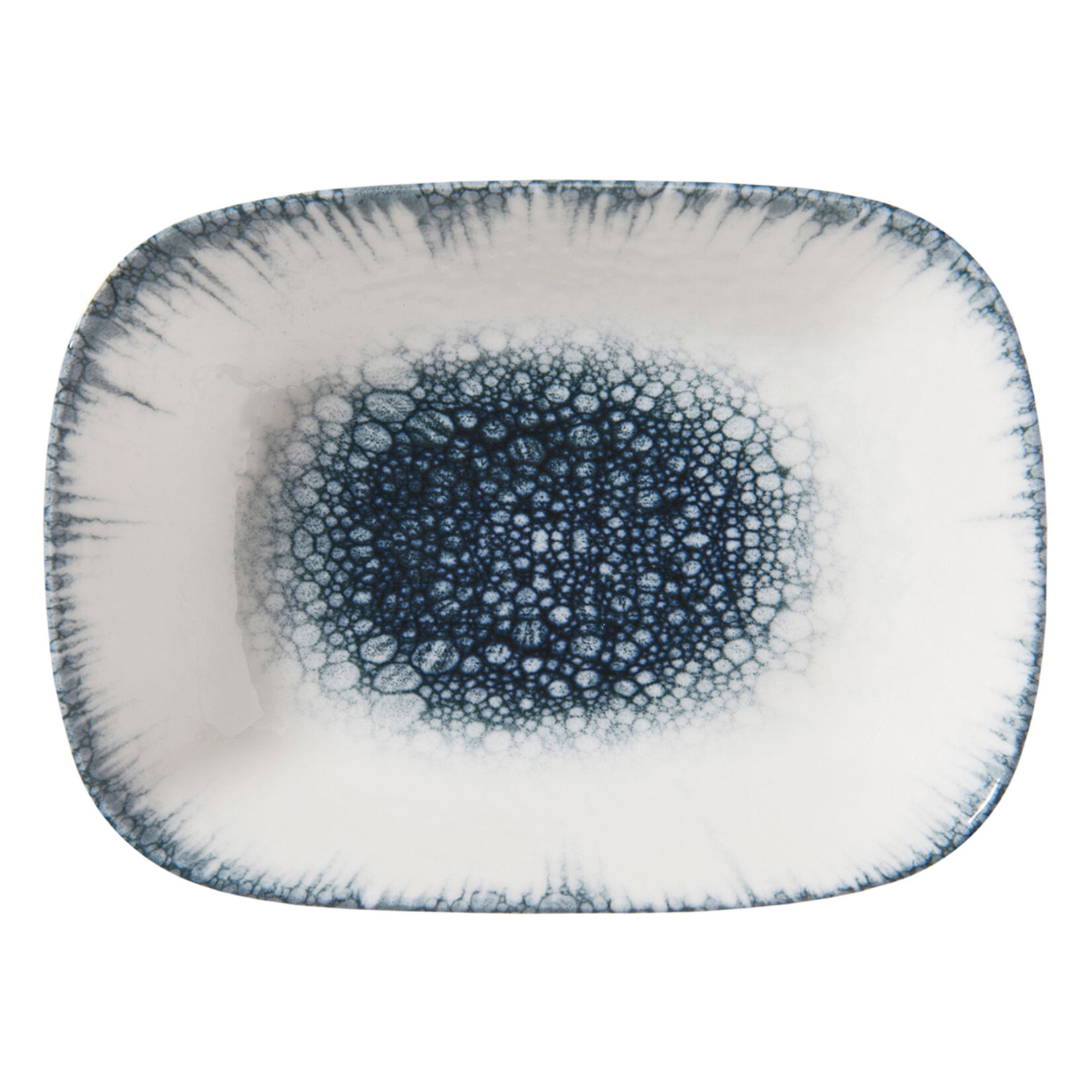 Güral Porselen Mavi Seri Kare Kayık Tabak 12 Cm