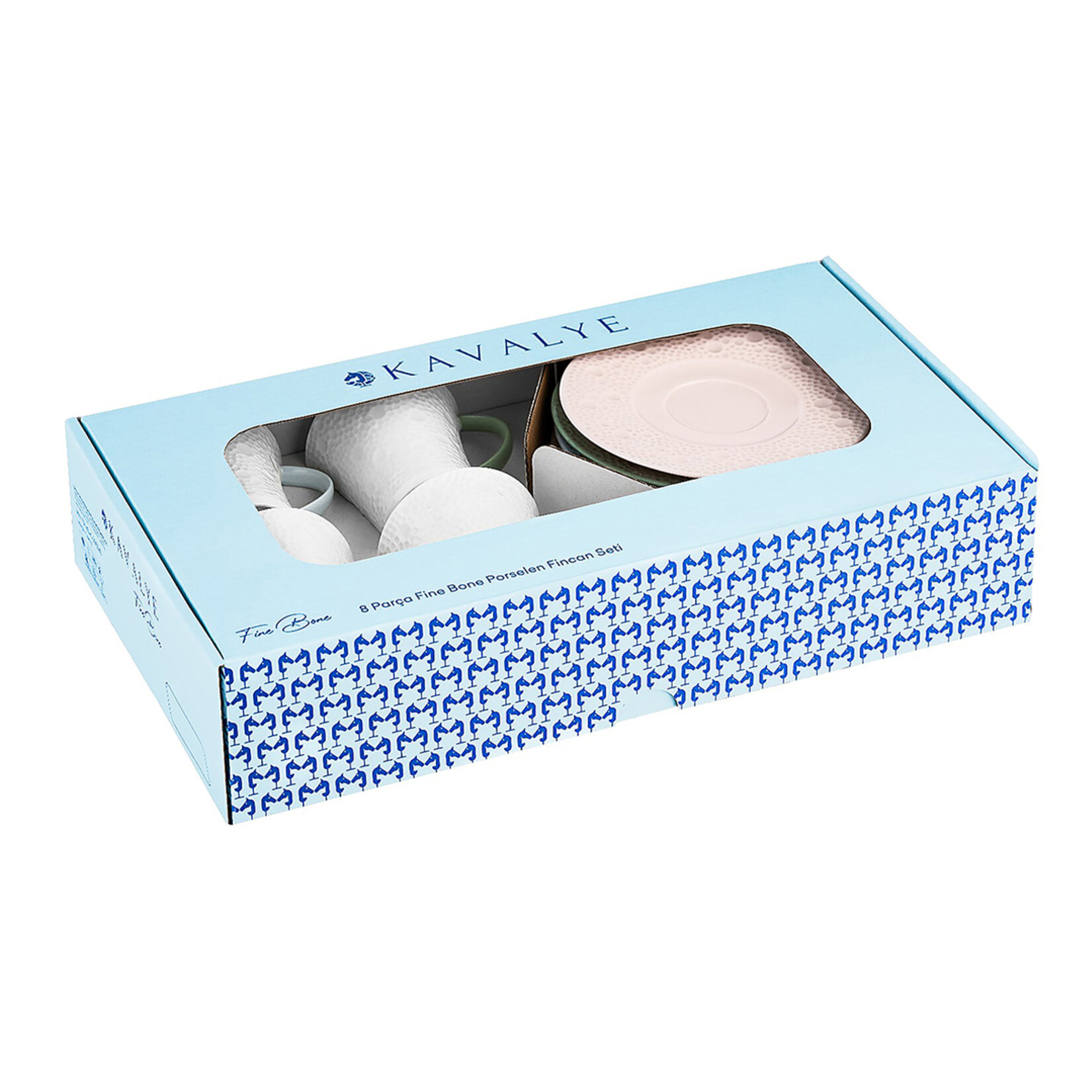 Kavalye Bonibon 8 Parça Porselen Kahve Takımı - Görsel 1