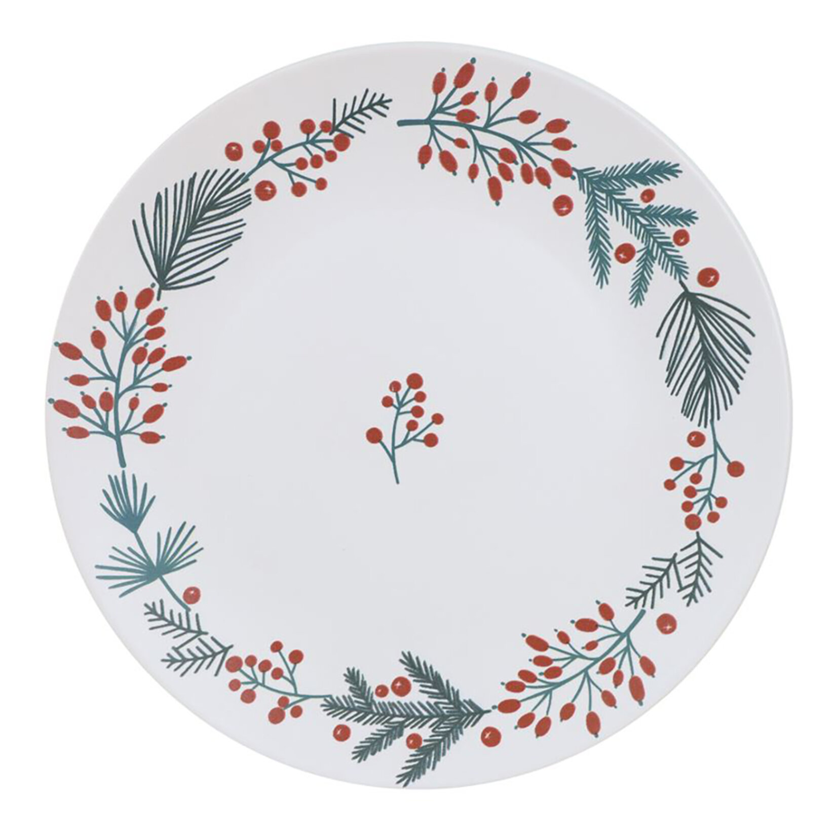 Keramika Yılbaşı Dekorlu Pasta Tabak 20 Cm