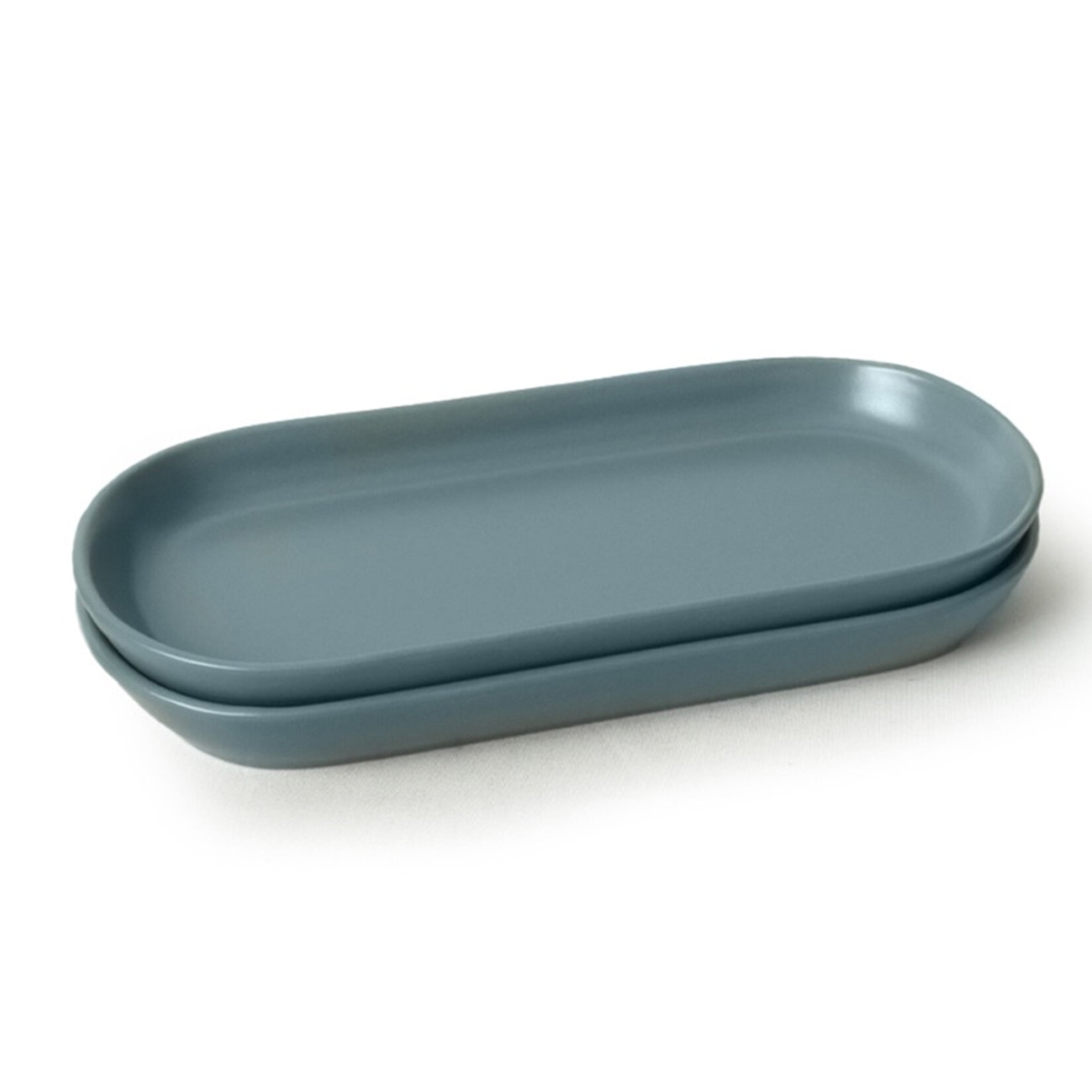 Keramika Nordic Kayık Tabak Yeşil / Gri 16 Cm - Görsel 1