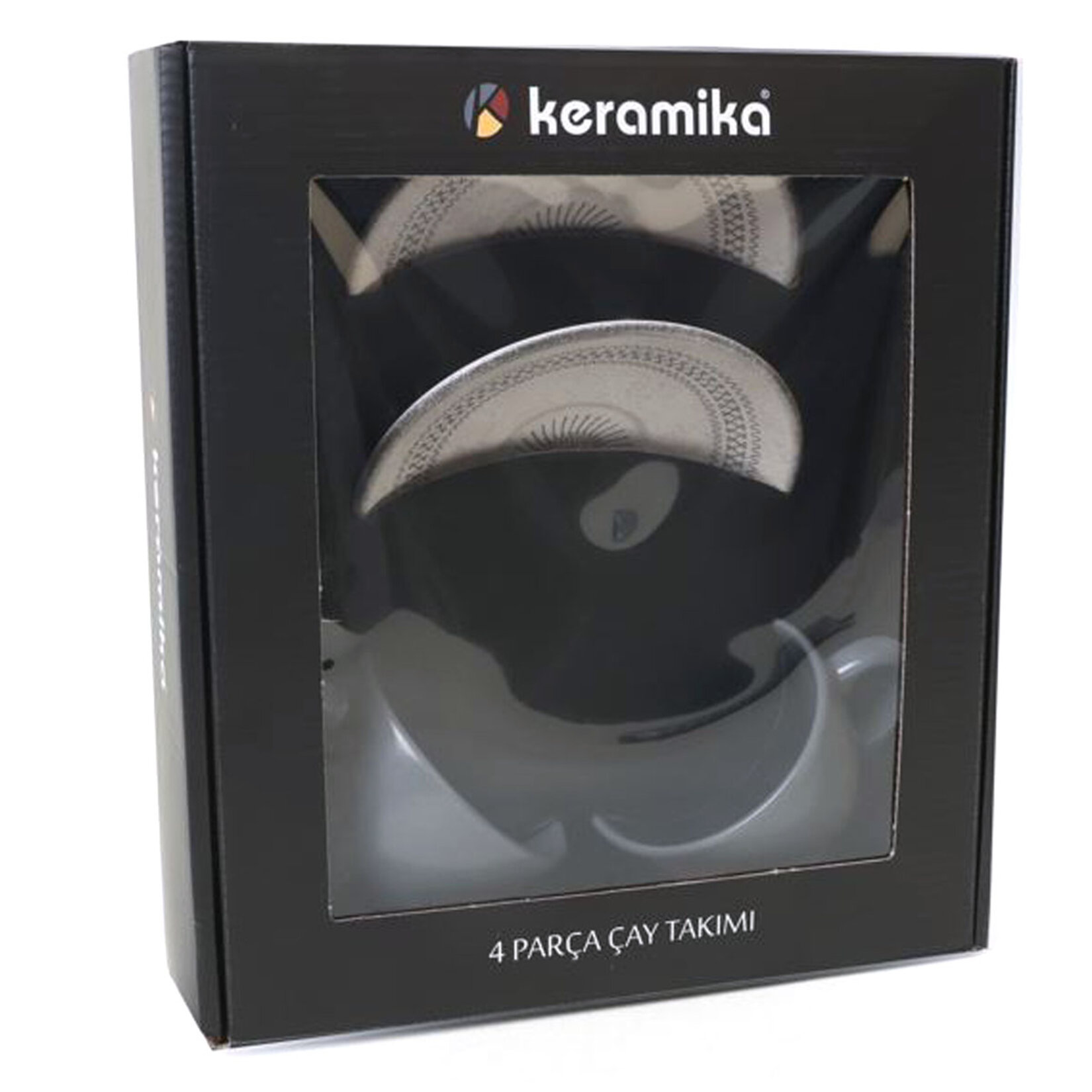 Keramika Seramik Otantik Çay Takımı 4 Parça 215 Ml