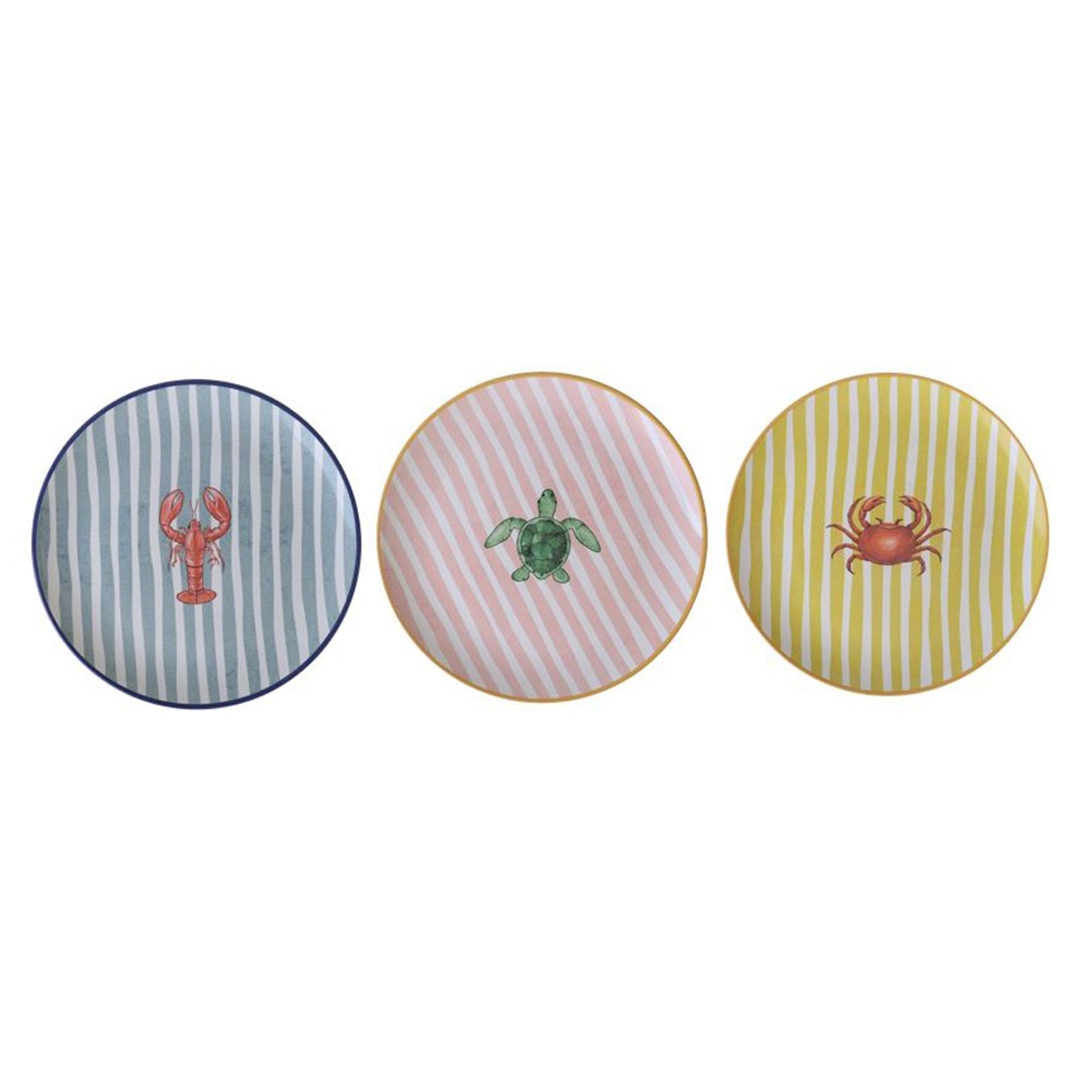Keramika Marin Çizgili Pasta Tabak 21 Cm