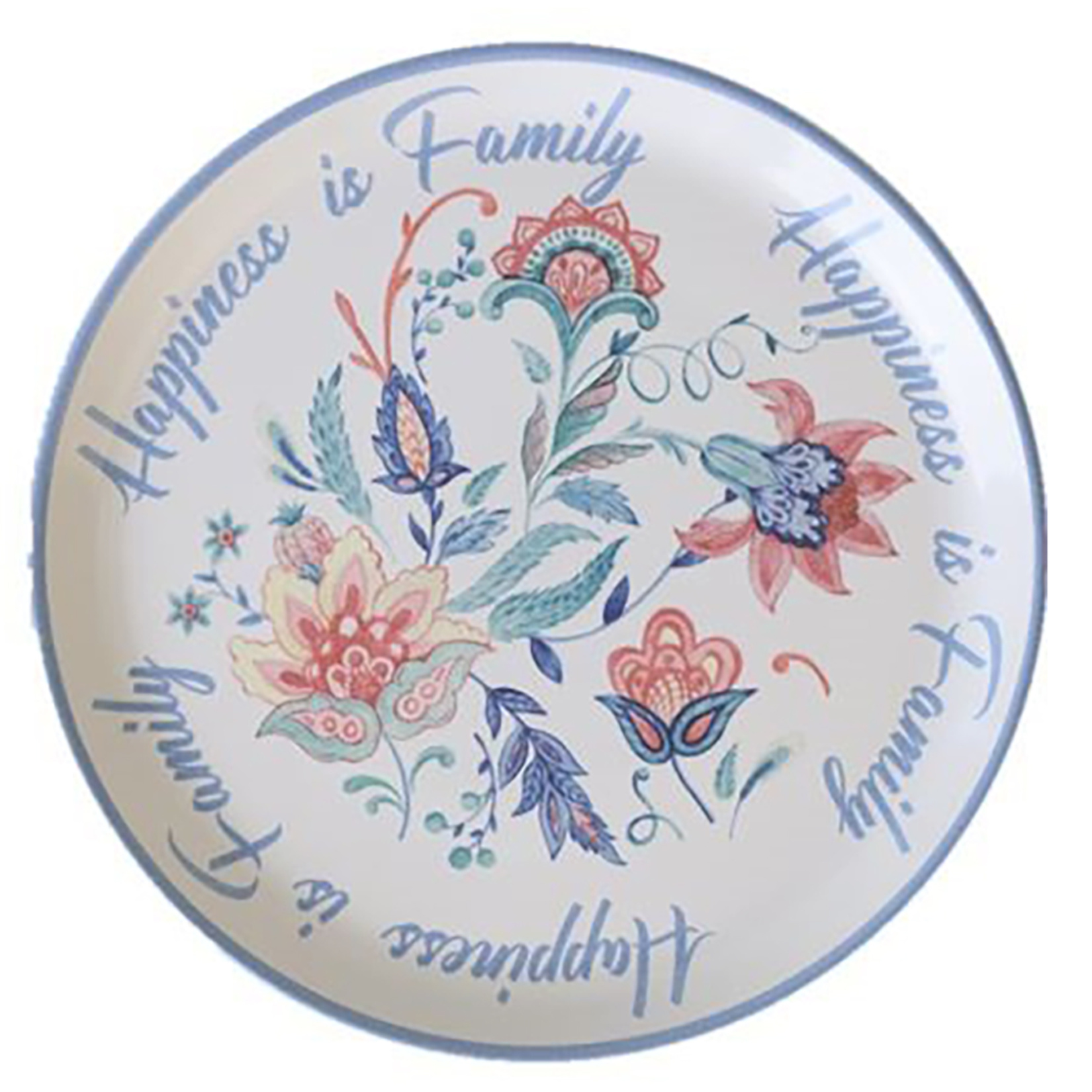 Keramika Çiçekli Pasta Tabağı 20 Cm - Görsel 1