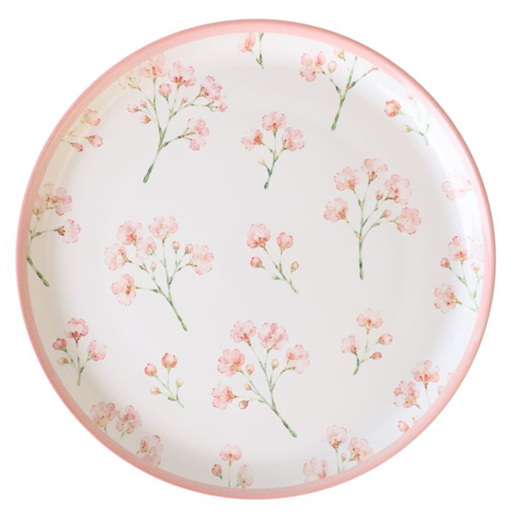Keramika Minimal Çiçek Servis Tabağı 25 Cm