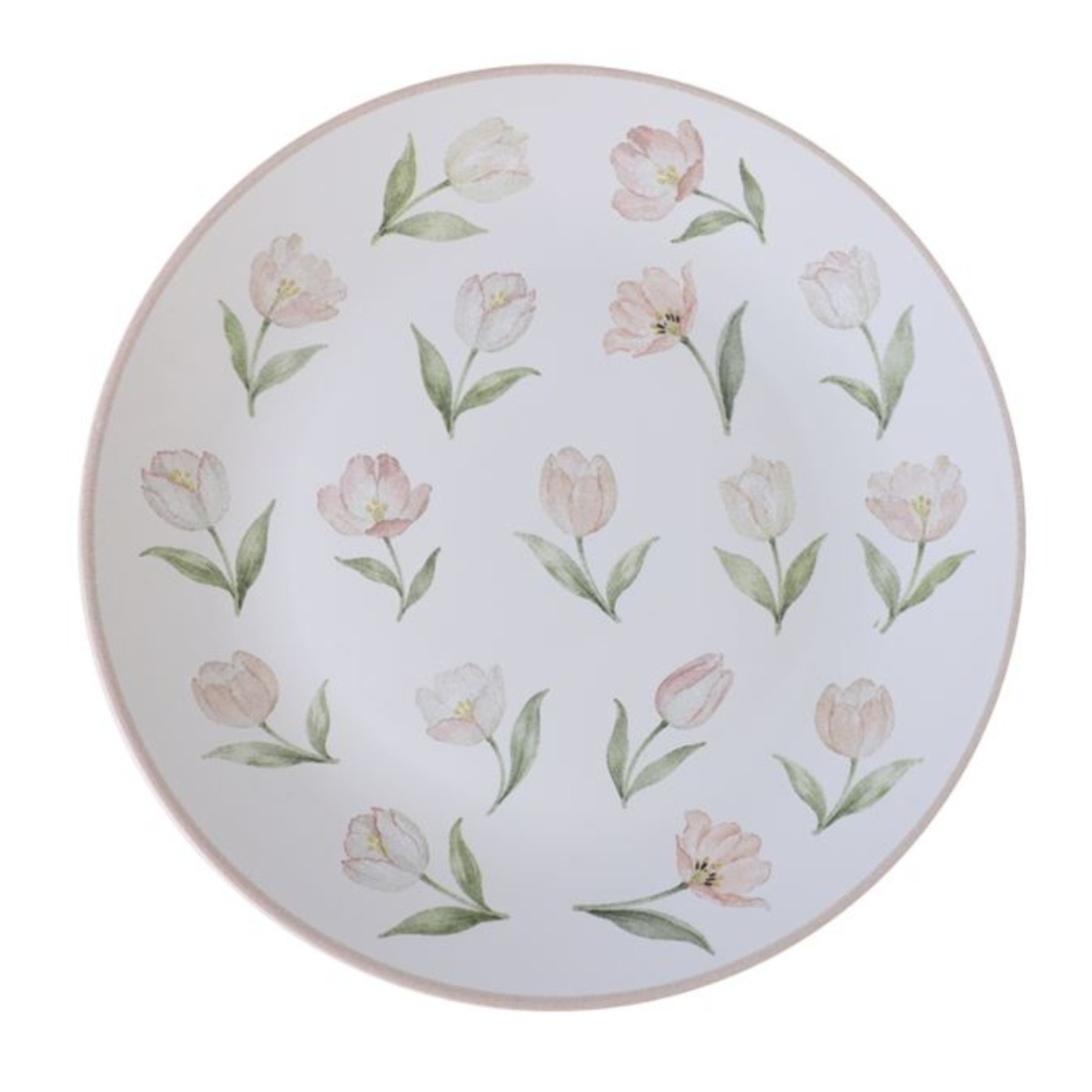 Keramika Lale Desen Servis Tabağı 25 Cm