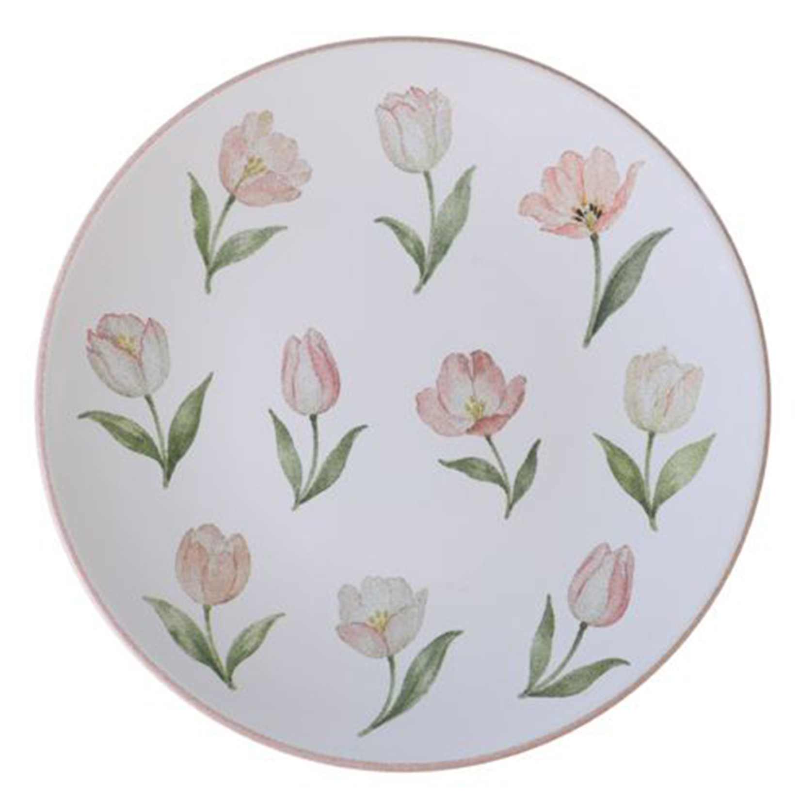 Keramika Lale Desen Pasta Tabağı 20 Cm