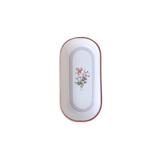 Keramika Çiçekli Motto Kayık Tabak 16 Cm
