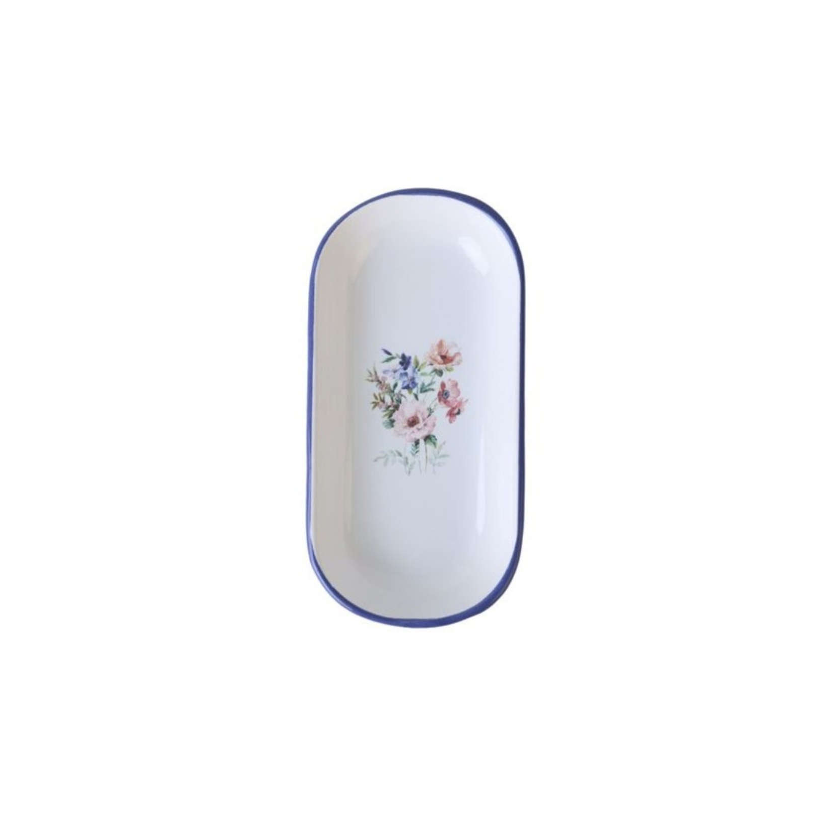 Keramika Çiçekli Motto Kayık Tabak 16 Cm - Görsel 2