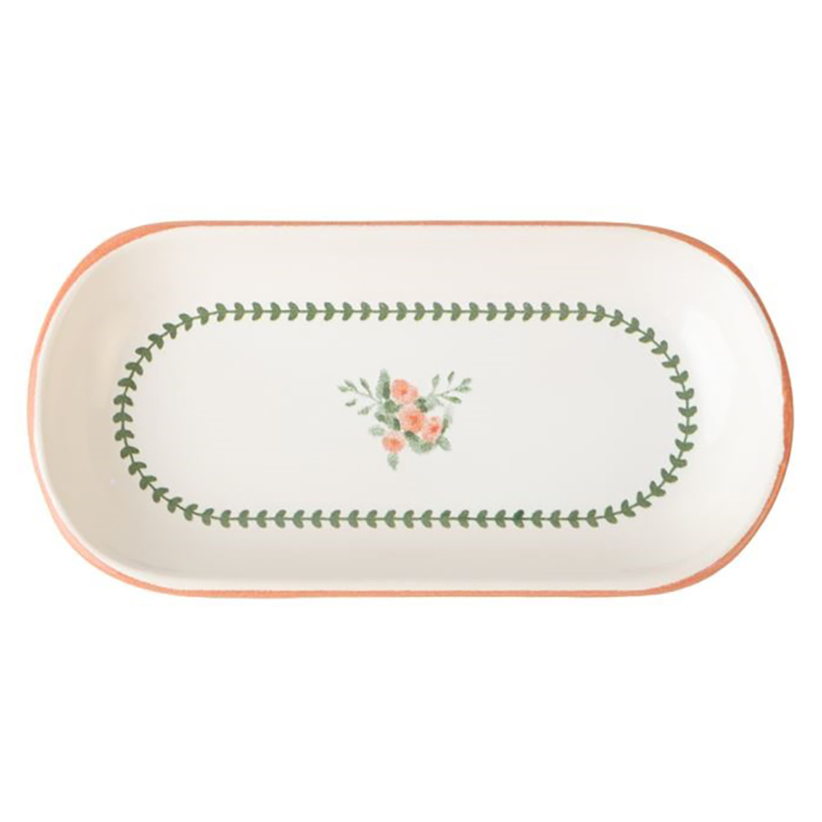 Keramika Çiçekli Kayık Tabak 16 Cm