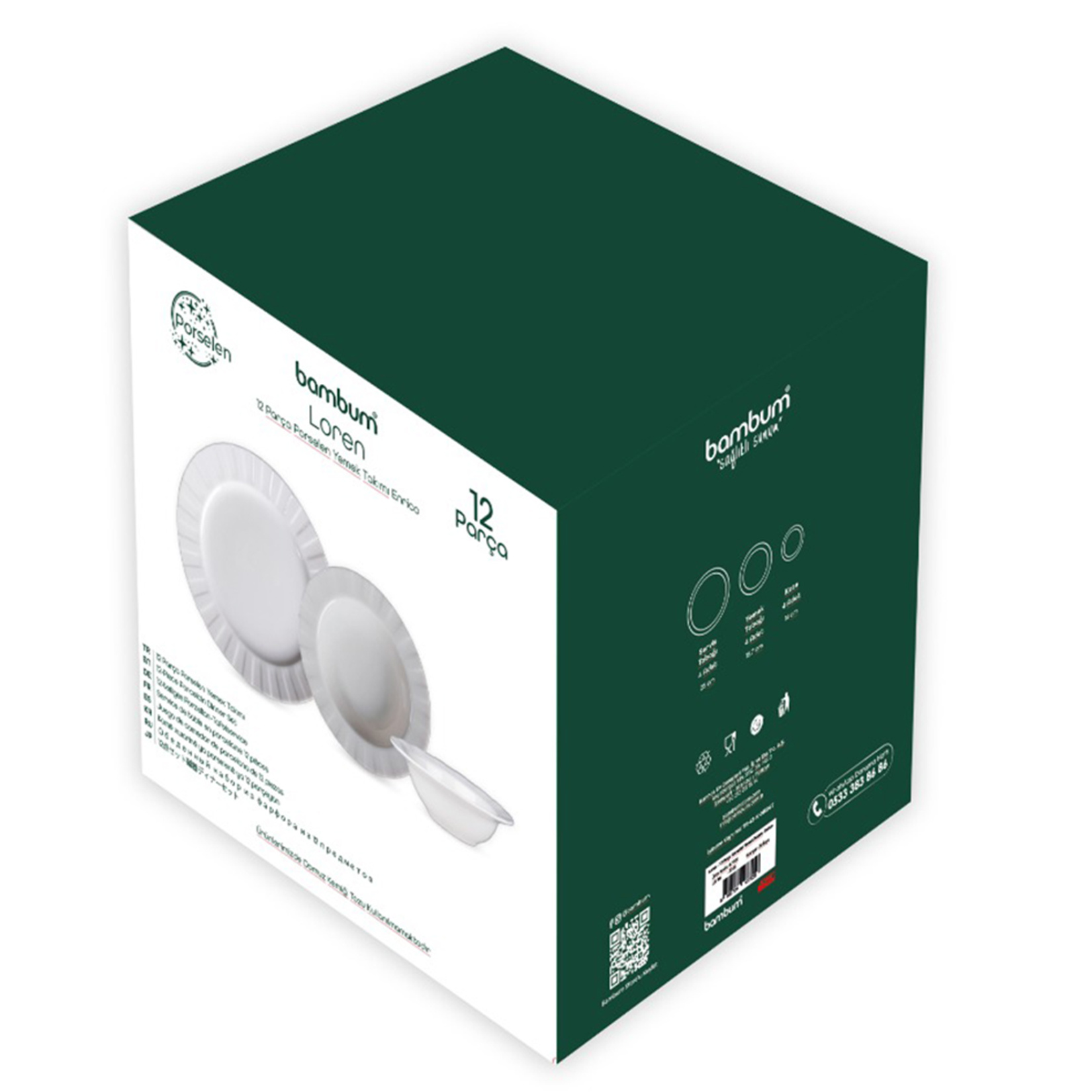 Bambum Loren Porselen Yemek Takımı Enrico 12 Parça - Görsel 2