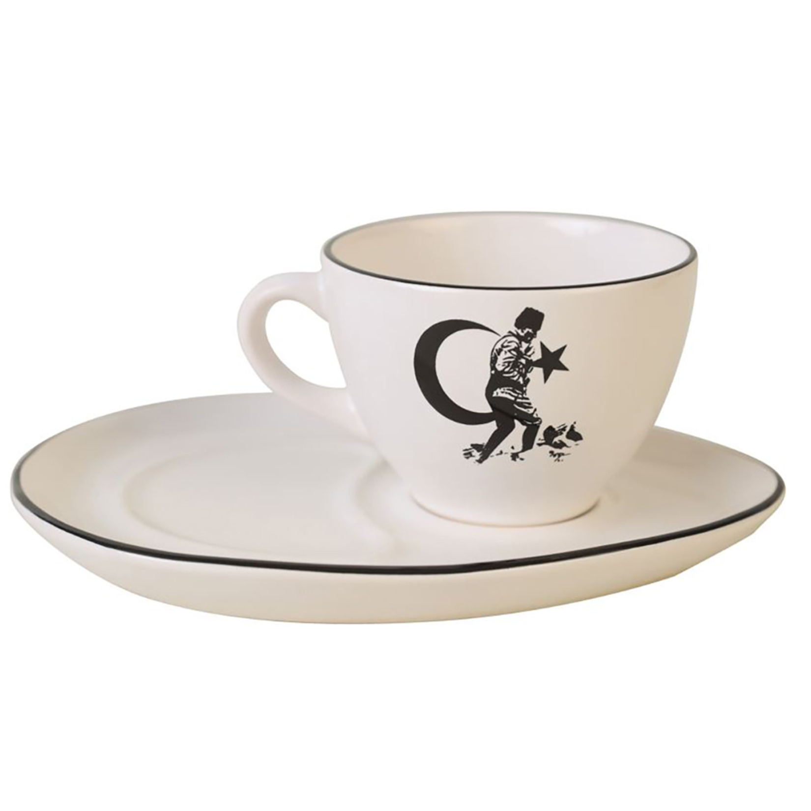 Atatürk Dekorlu Fincan İkram Seti 2 Parça