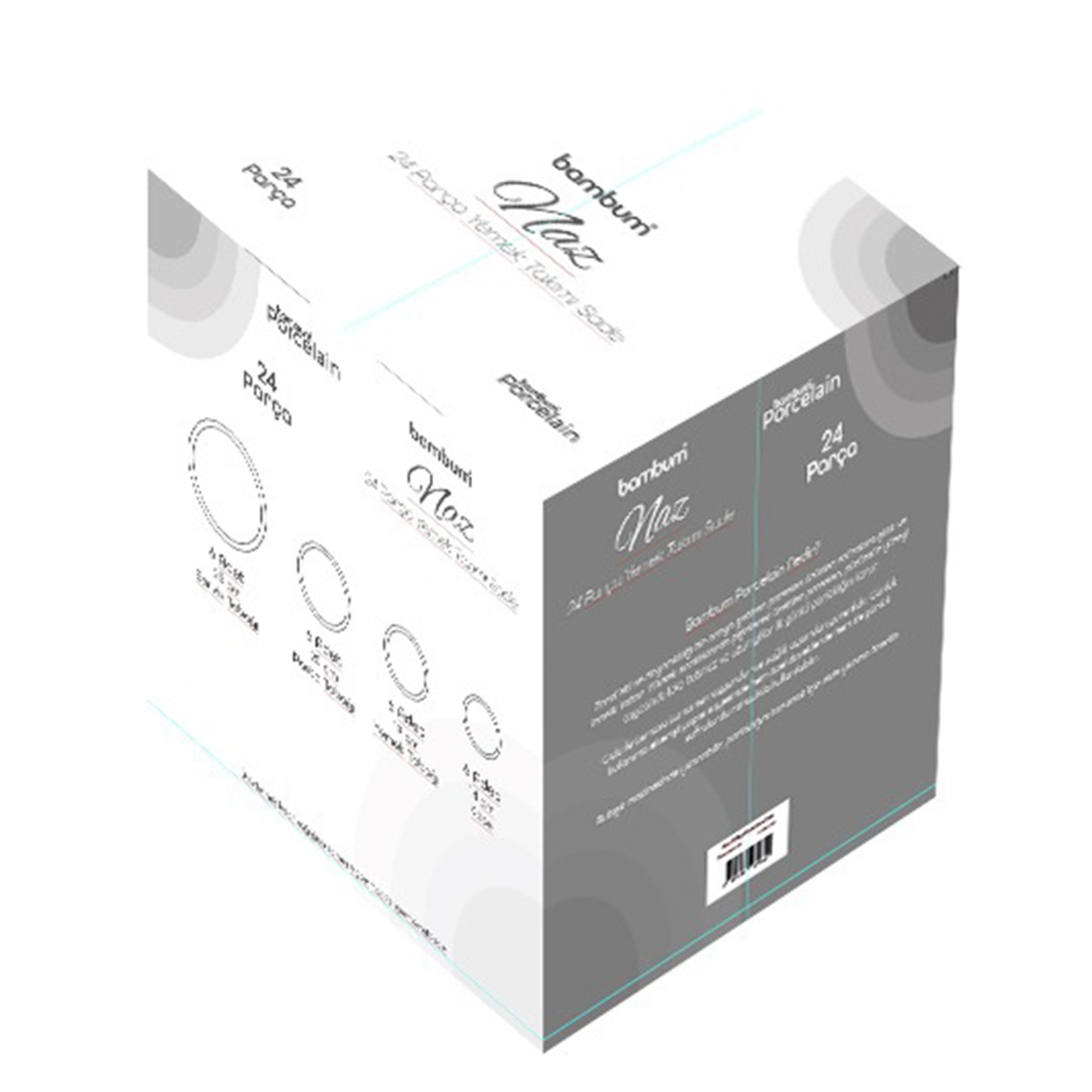 Bambum Porselen Naz Yemek Takımı Sade 24 Parça - Görsel 2