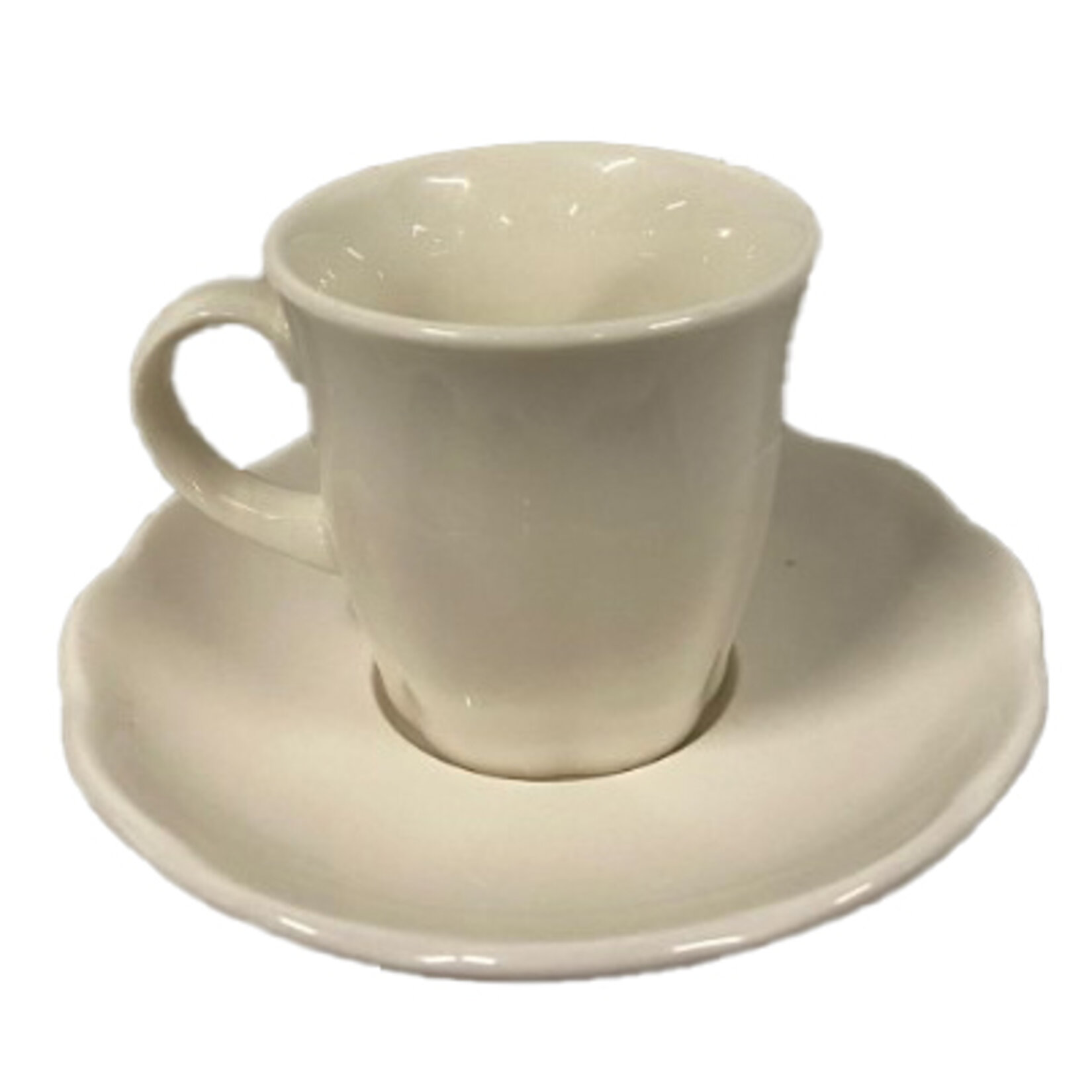 Tulu Porselen Yonca 2'li Kahve Takımı Krem