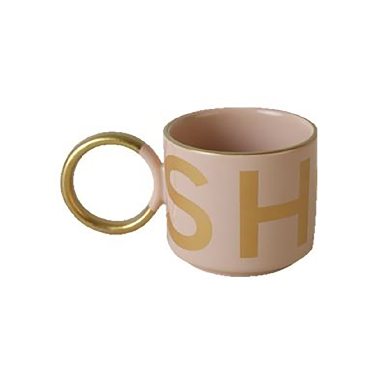 Keramika Gold Motto Halka Kulp Kupa 8 Cm - Görsel 1