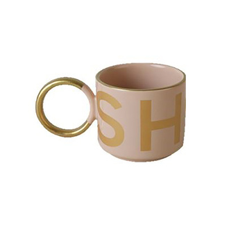 Keramika Gold Motto Halka Kulp Kupa 8 Cm