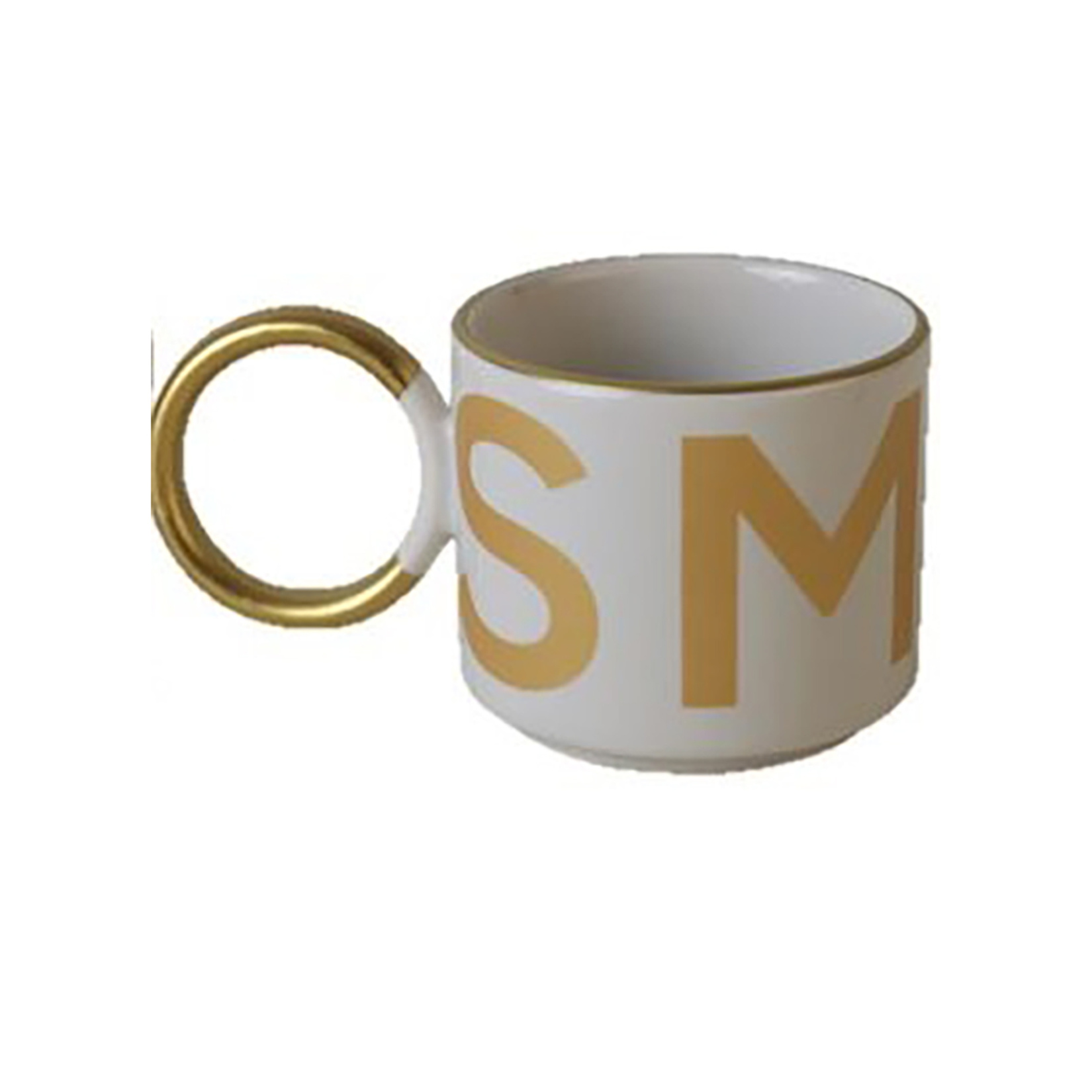 Keramika Gold Motto Halka Kulp Kupa 8 Cm - Görsel 2