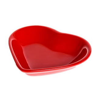 Keramika Pembe Kırmızı Kalp Çerezlik 14 Cm