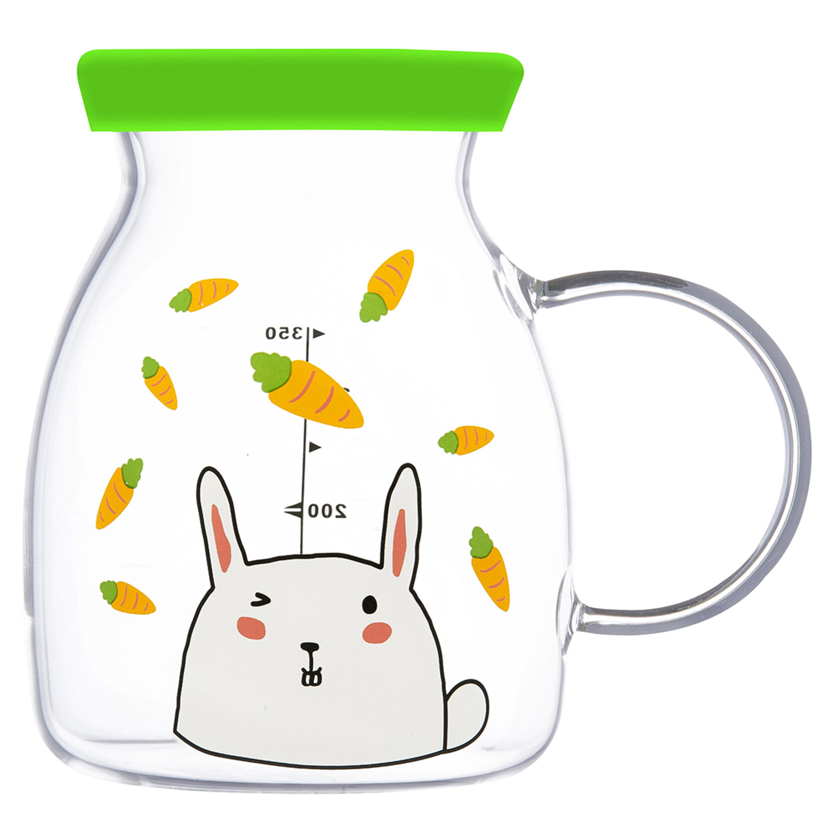 Touch Me Silikon Kapaklı Çocuk Cam Kupa - Görsel 1