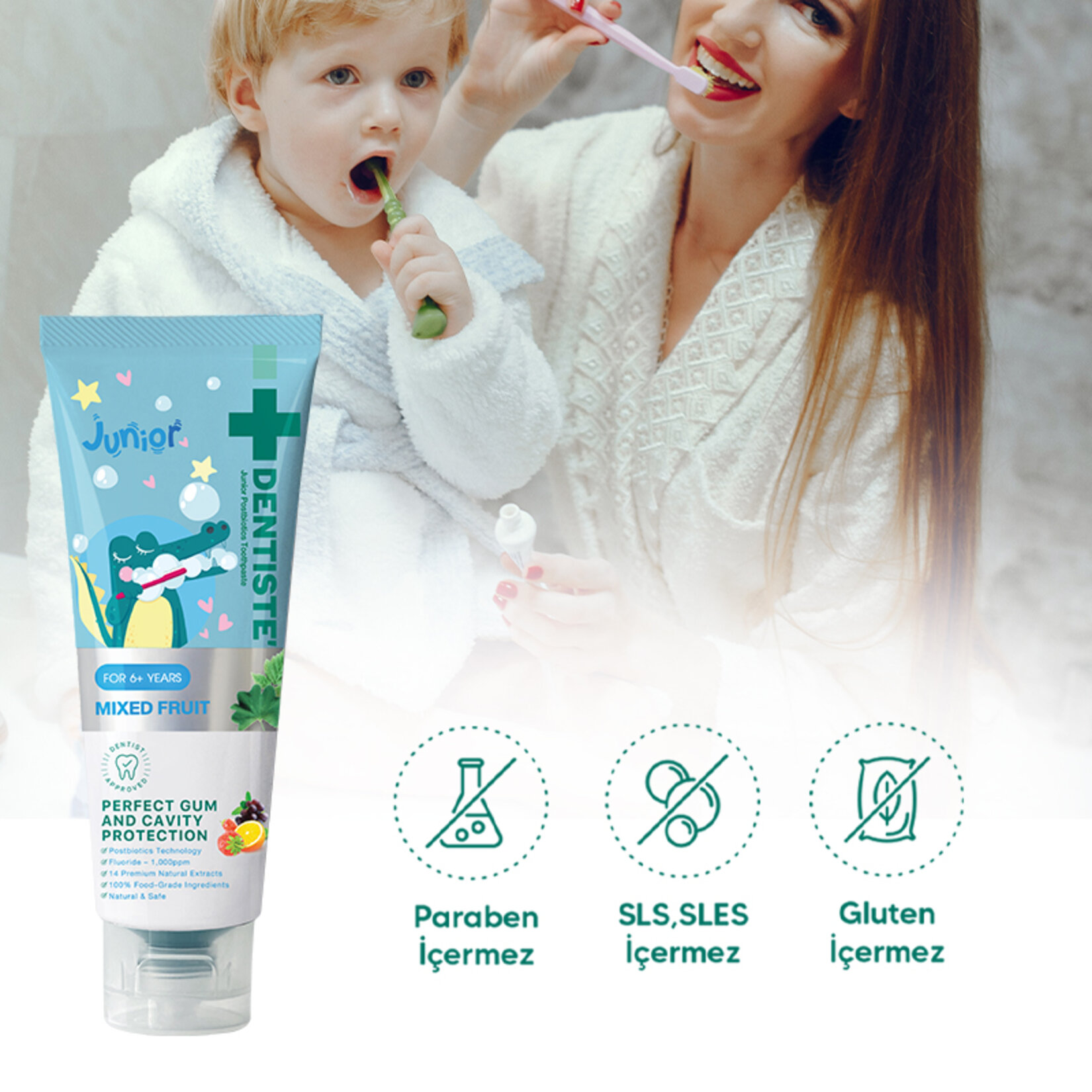 Dentıste Kıds Postbıotıc Karş.Meyv.Diş Macunu 60G - Görsel 4