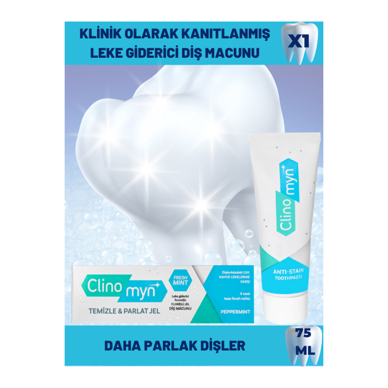 Clınomyn Temizle Parlat Jel Diş Macunu 75 Ml - Görsel 3