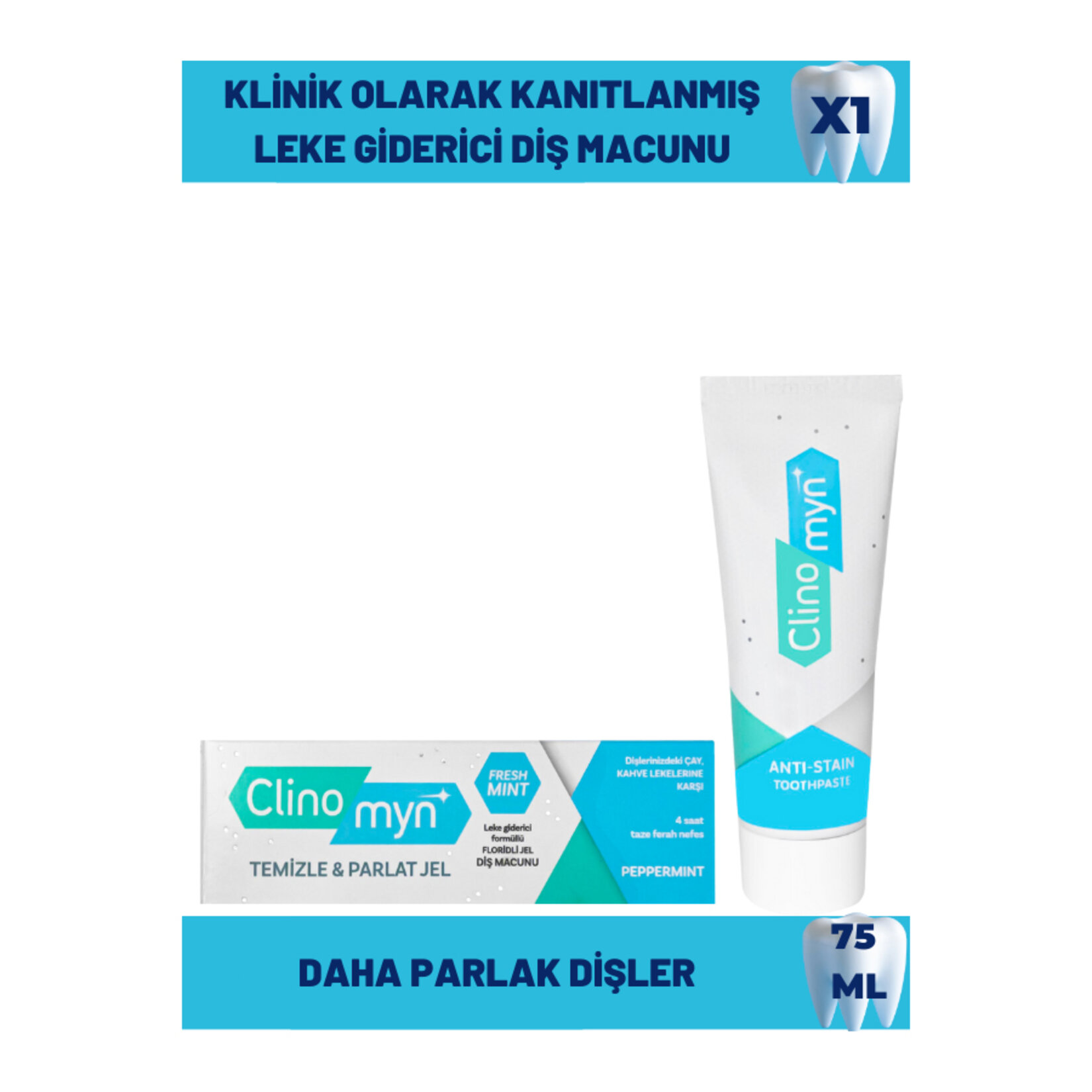 Clınomyn Temizle Parlat Jel Diş Macunu 75 Ml - Görsel 2