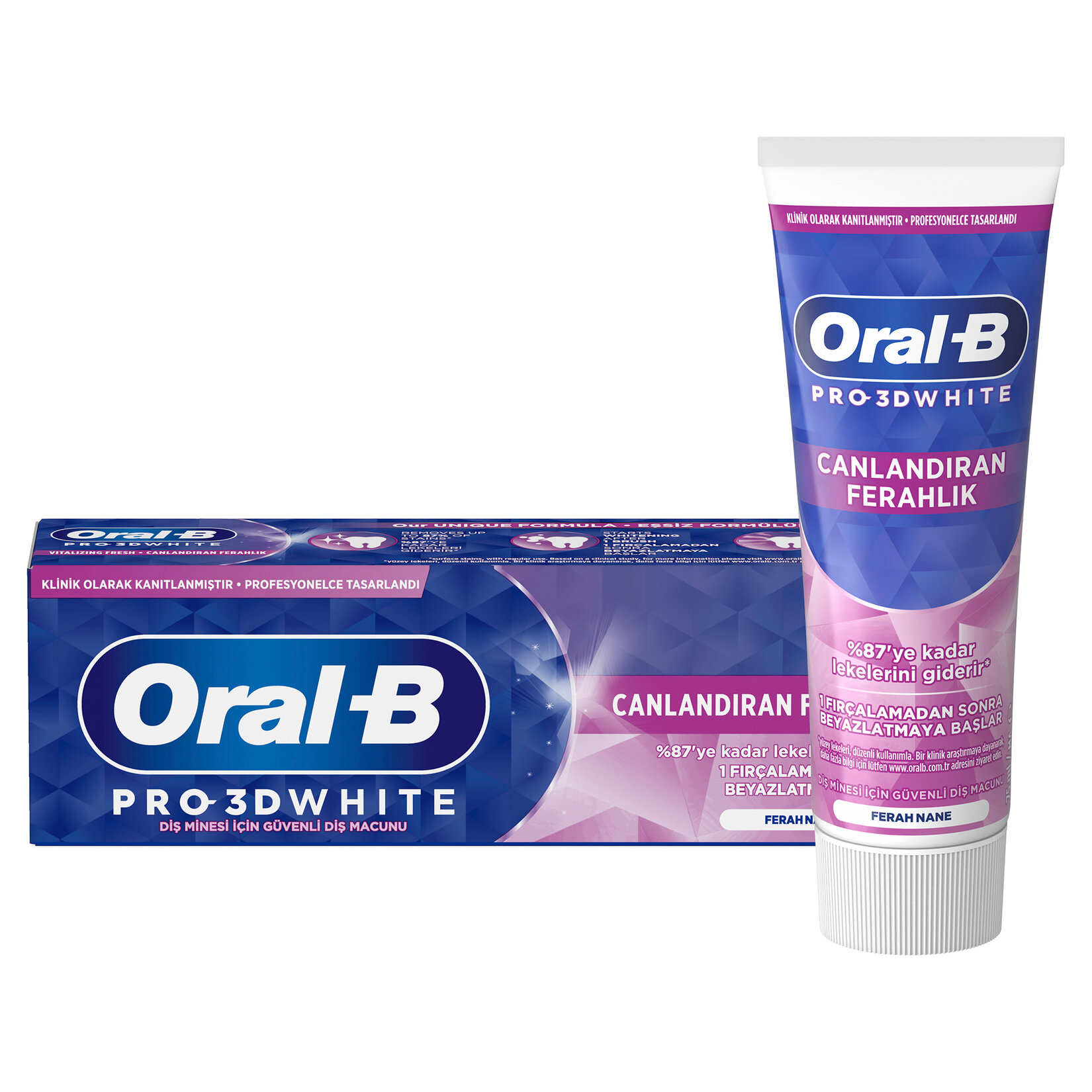 Oral-B Pro 3D White Canlandıran Ferahlık Diş Macunu 75 Ml - Görsel 1