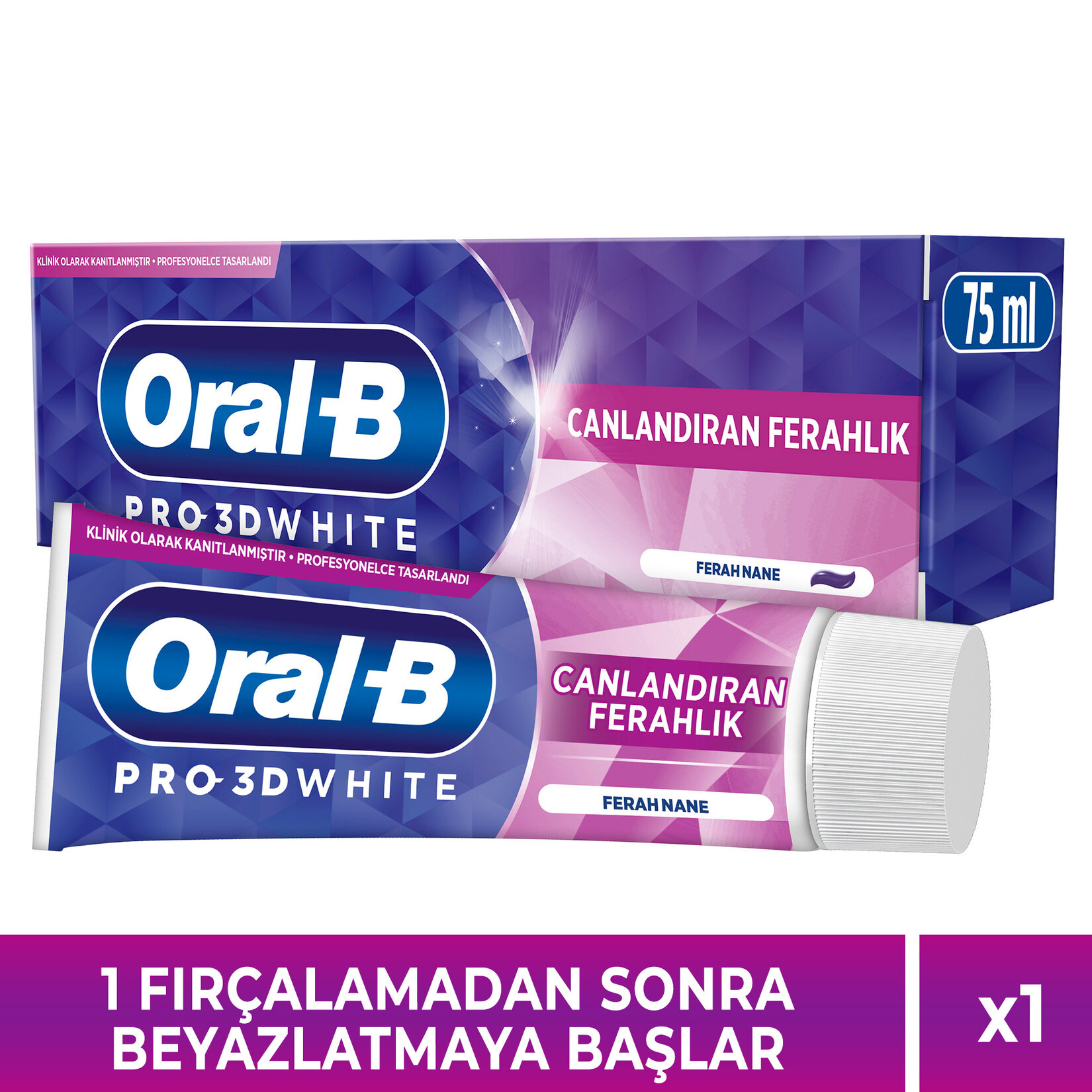 Oral-B Pro 3D White Canlandıran Ferahlık Diş Macunu 75 Ml - Görsel 2
