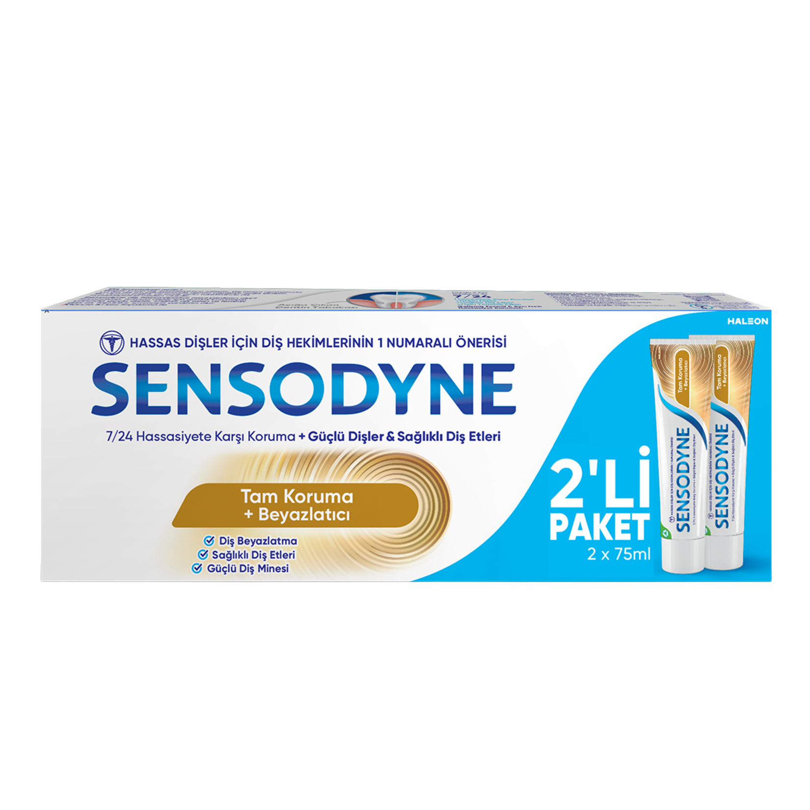 Sensodyne Tam Koruma Beyazlatıcı Diş Macunu 2 x 75 Ml