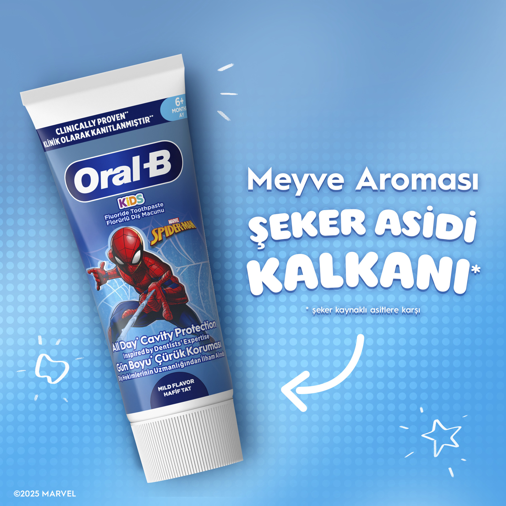 Oral-B Çocuk Diş Macunu (0-6) Spiderman 60 Ml - Görsel 4