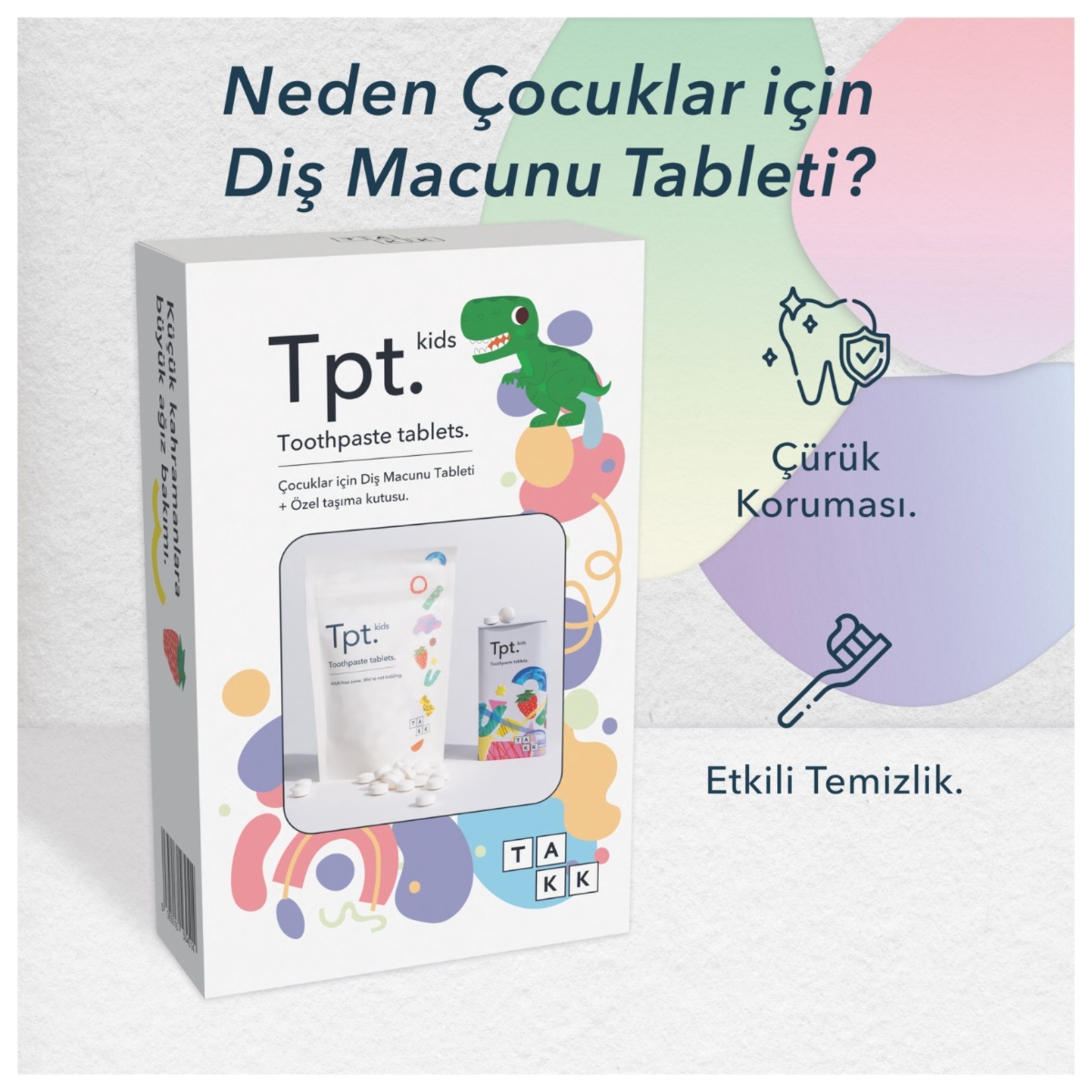 TAKK Tpt. Çocuklar İçin Diş Macunu Tableti Seti - Görsel 2