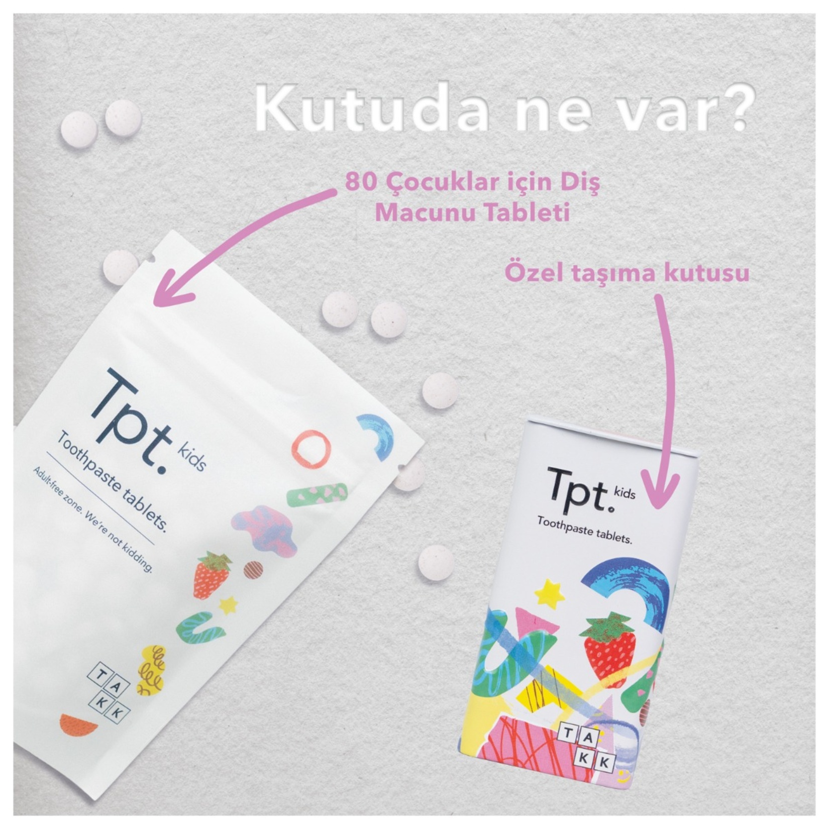 TAKK Tpt. Çocuklar İçin Diş Macunu Tableti Seti - Görsel 3
