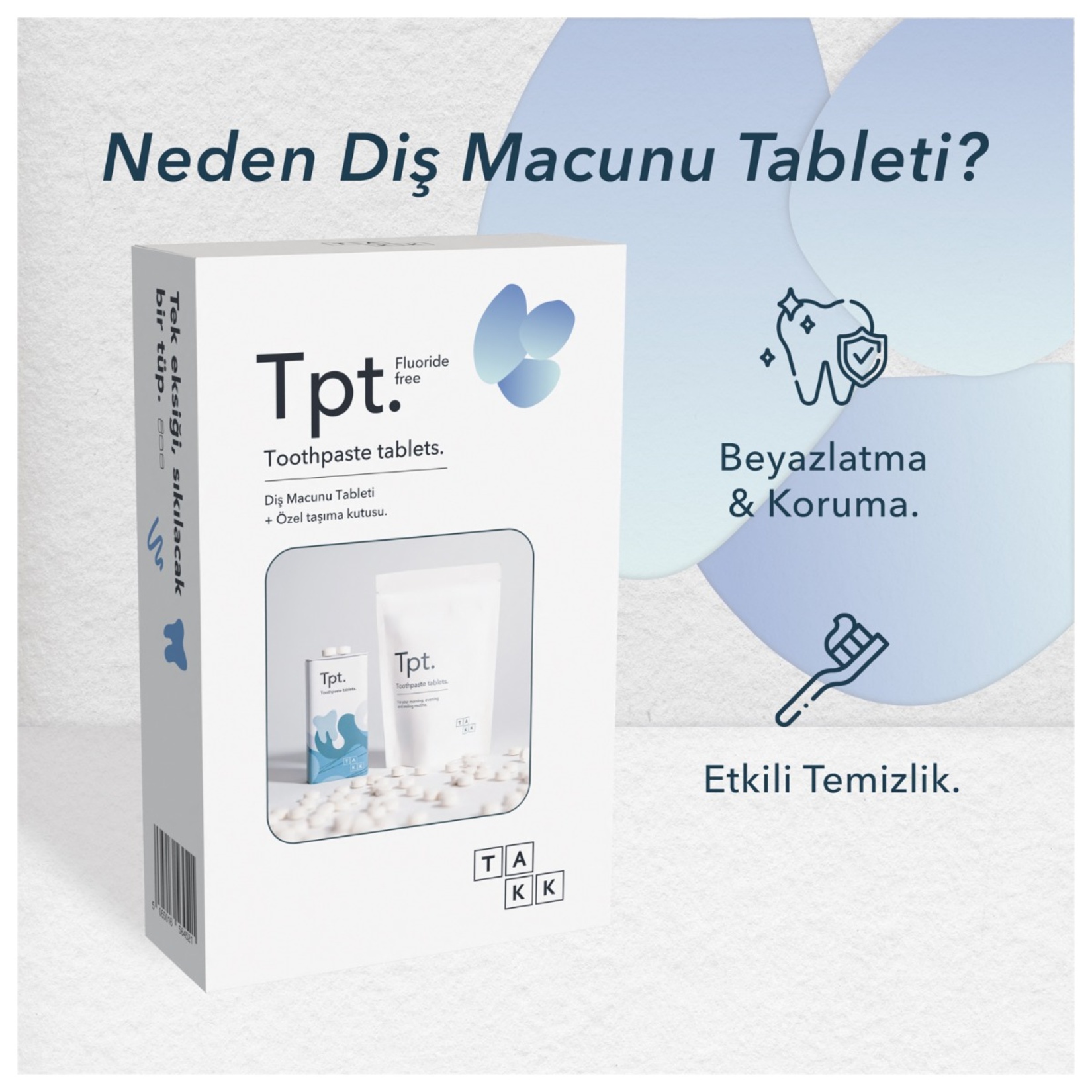 TAKK Tpt. Diş Macunu Tableti Seti Florürsüz - Görsel 2