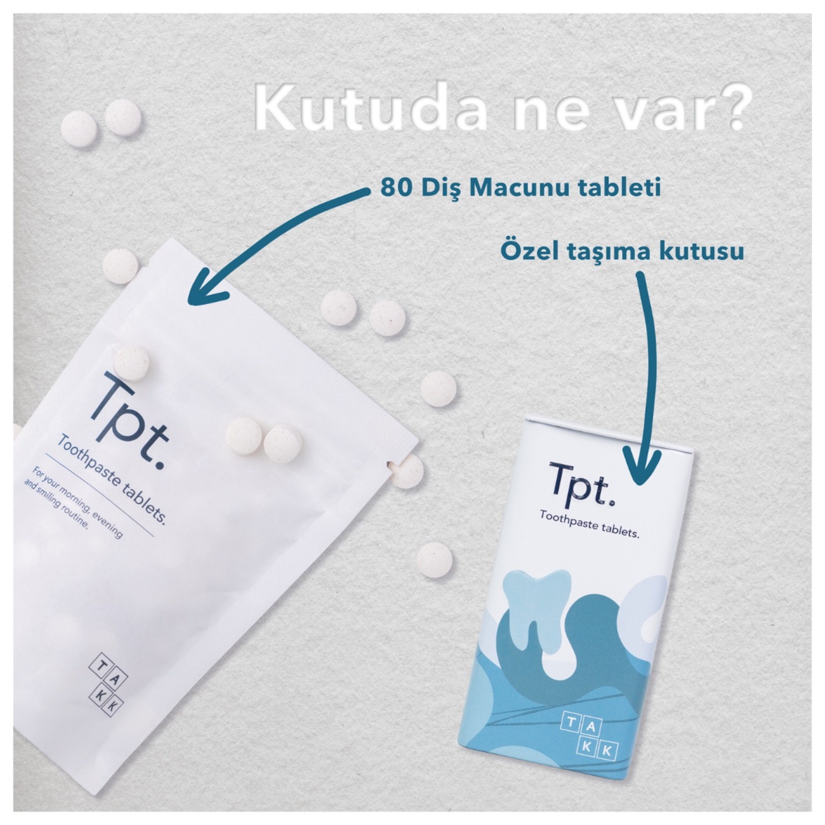 TAKK Tpt. Diş Macunu Tableti Seti Florürsüz - Görsel 3