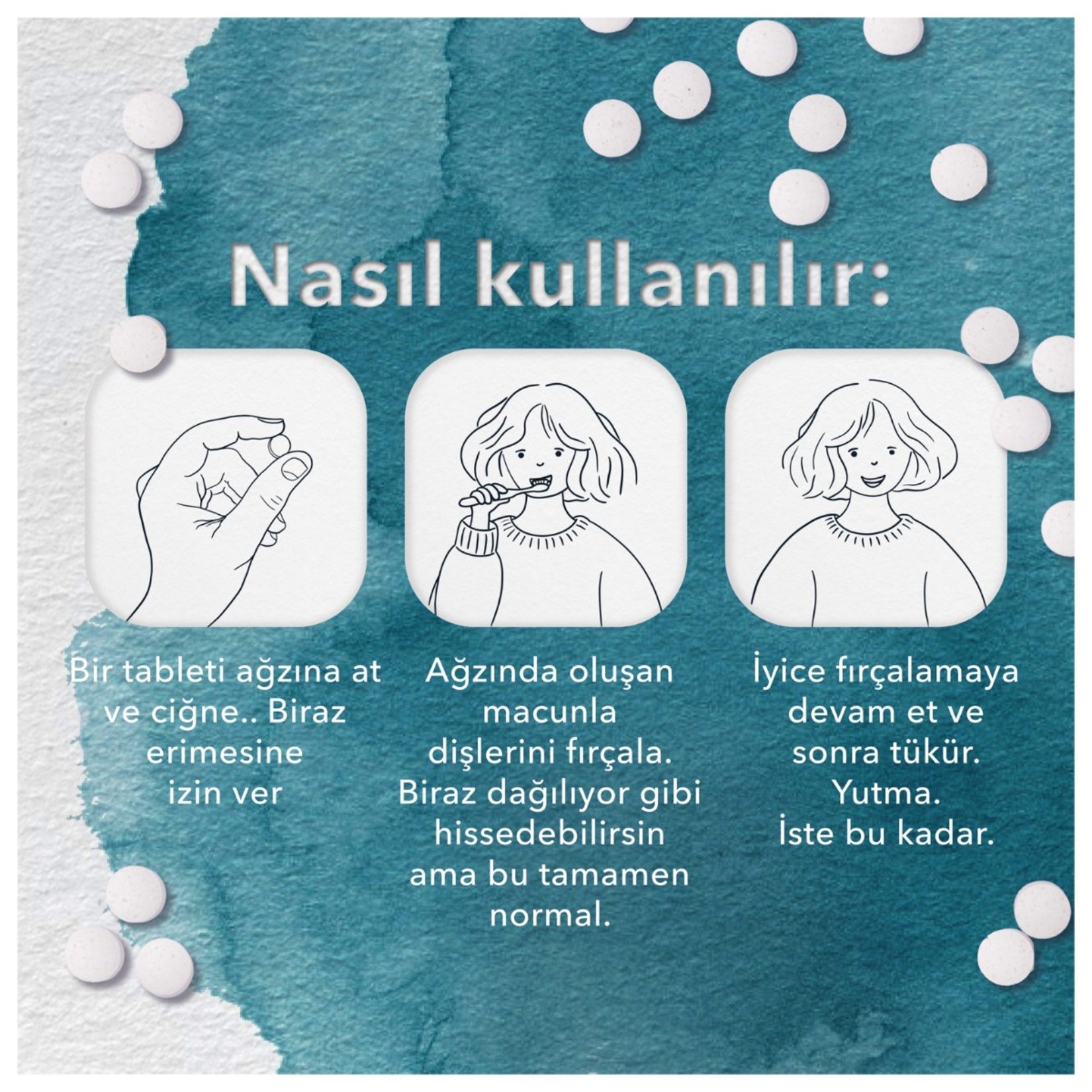 TAKK Tpt. Diş Macunu Tableti Seti Florürsüz - Görsel 5
