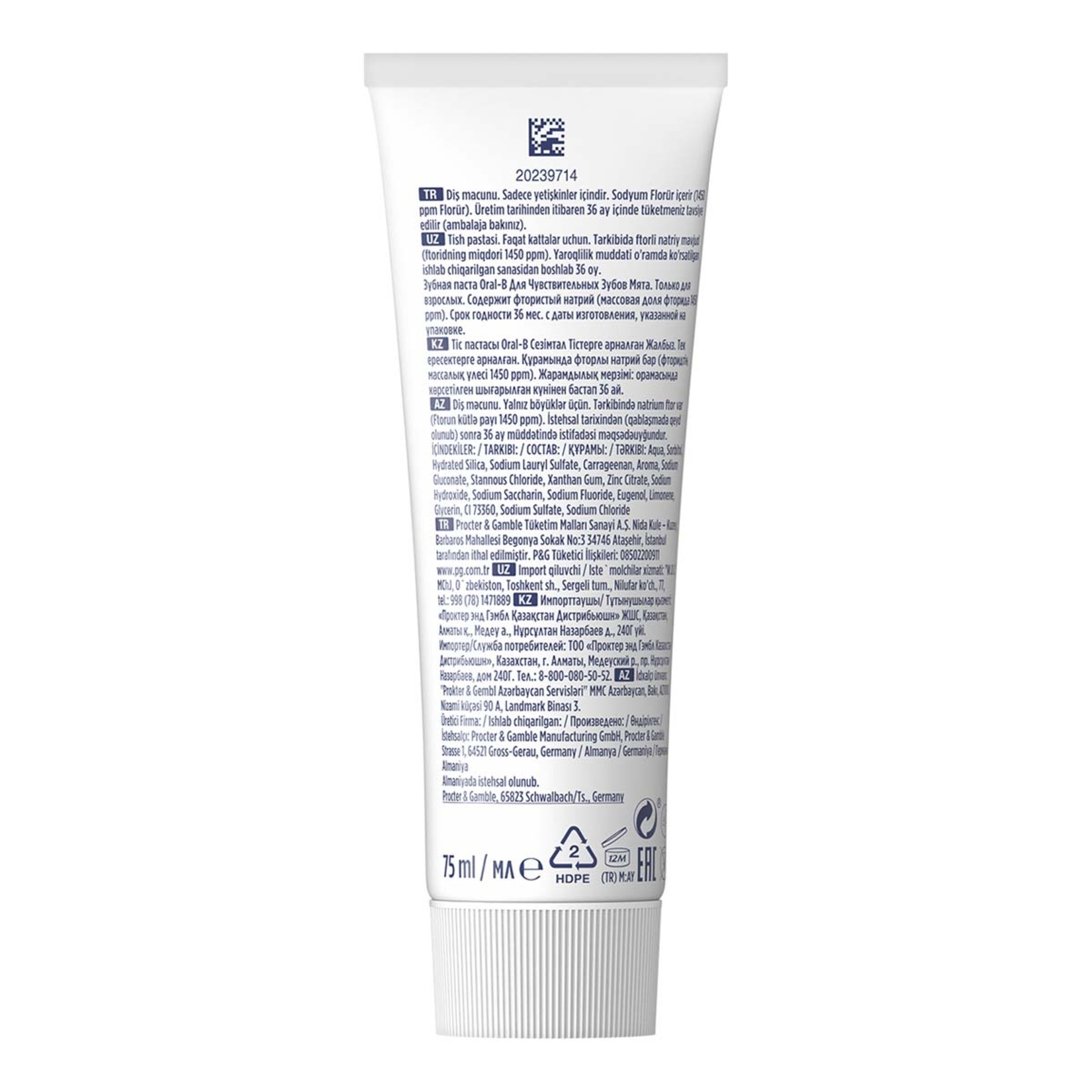 Oral-B Sensitive Diş Macunu 75 Ml - Görsel 2