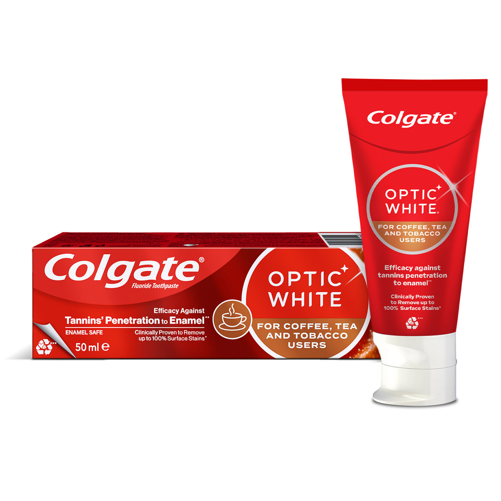 Colgate Optic White Kahve, Çay ve Tütün Kullanıcıları için Diş Macunu 50 Ml - Görsel 1