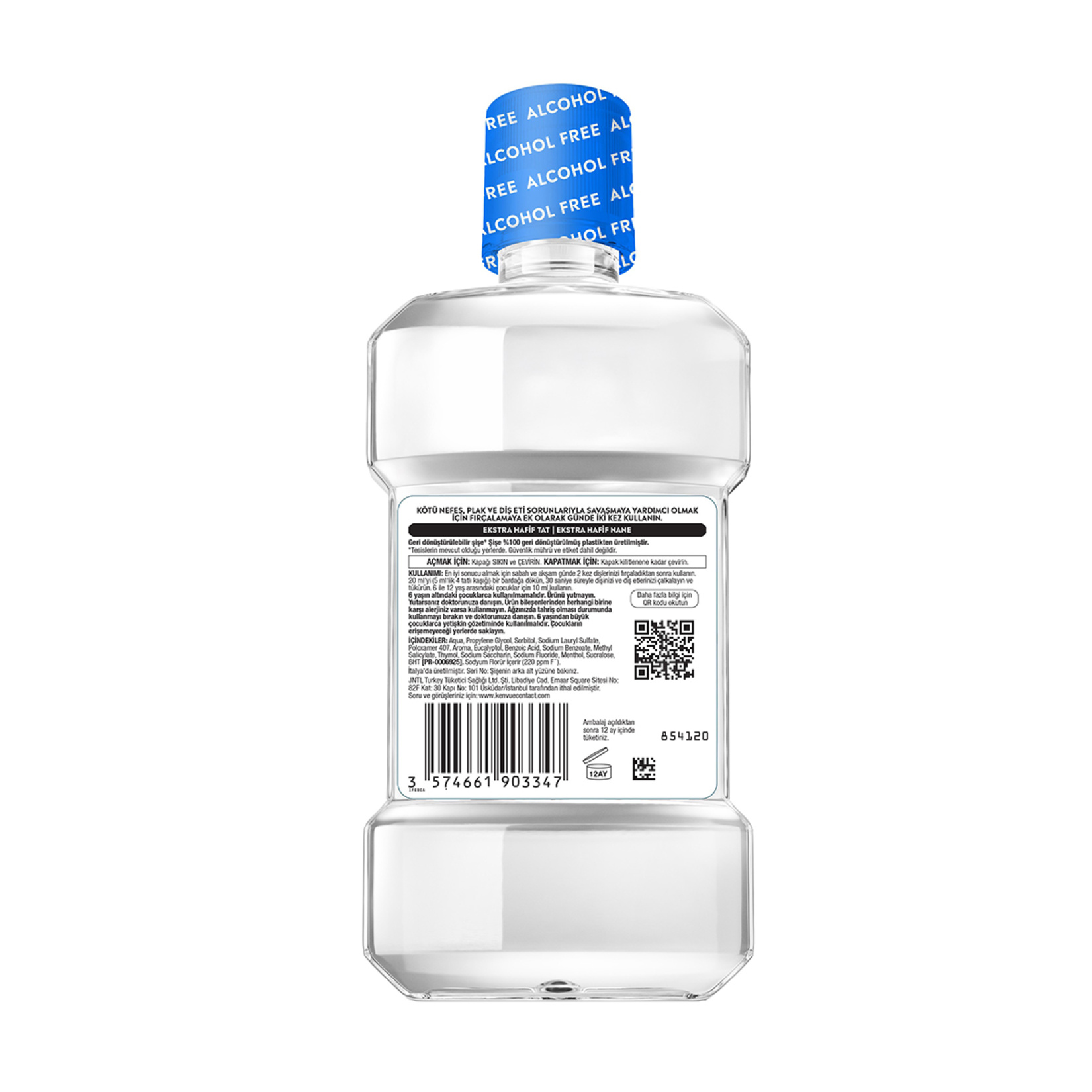 Listerine Cool Mint Ekstra Hafif Tat Ağız Bakım Suyu 500 Ml - Görsel 2
