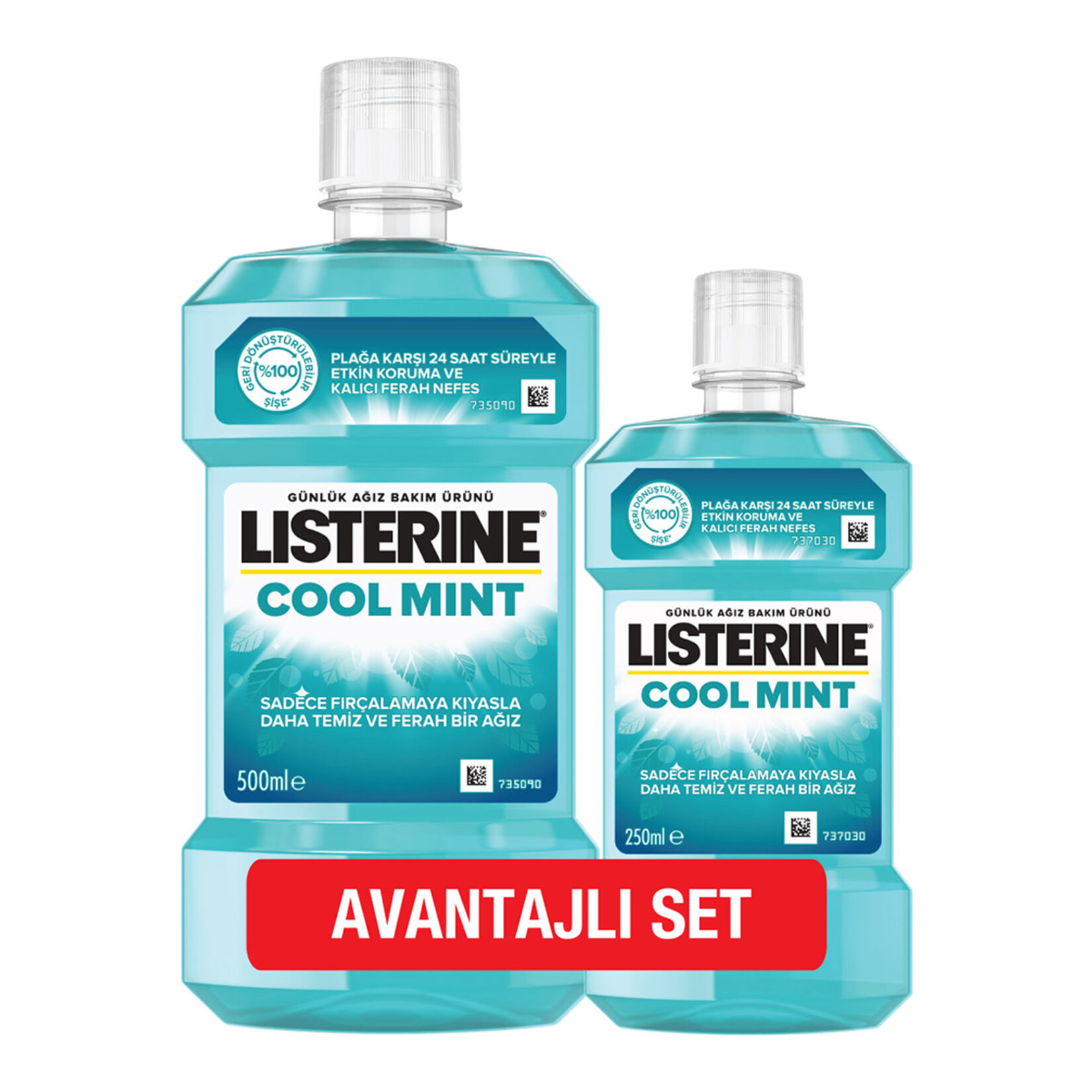 Listerine Coolmint Ağız Bakım 500 Ml+250 Ml