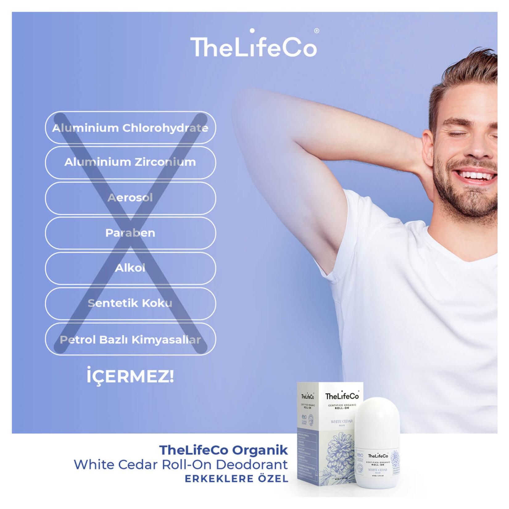 The Lifeco Organik Roll-On White Cedar 60 Ml - Görsel 3